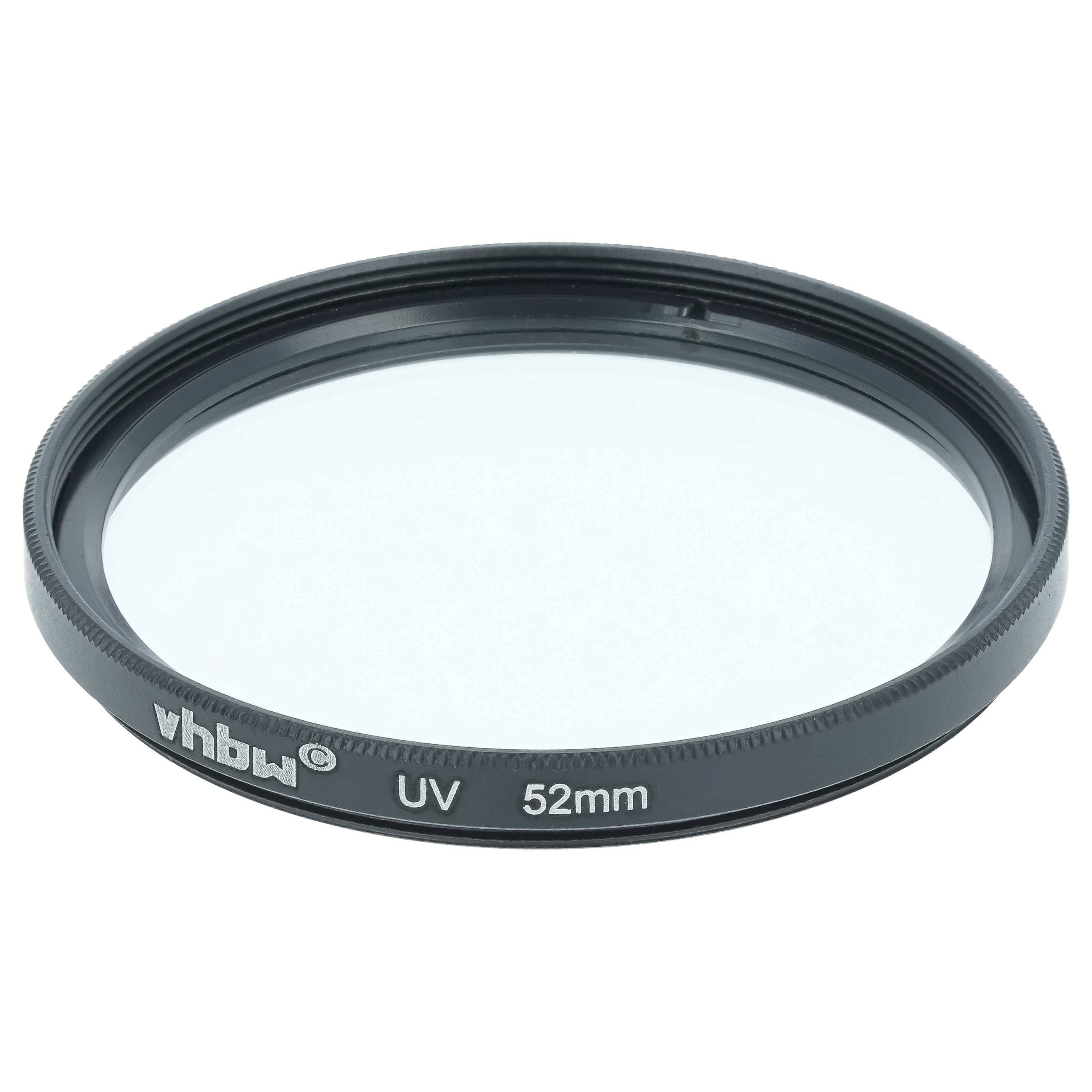 vhbw Universal UV Filter für Kamera Objektive mit 52mm Filtergewinde | UV Schutzfilter, Schwarz