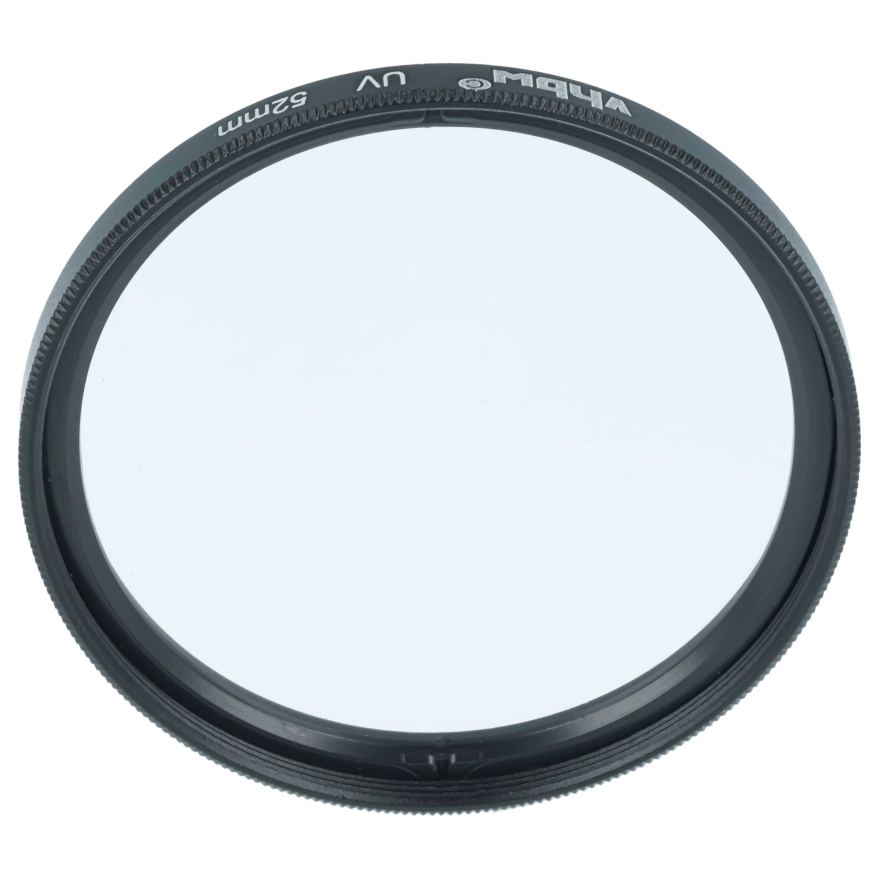 vhbw Universal UV Filter für Kamera Objektive mit 52mm Filtergewinde | UV Schutzfilter, Schwarz-1