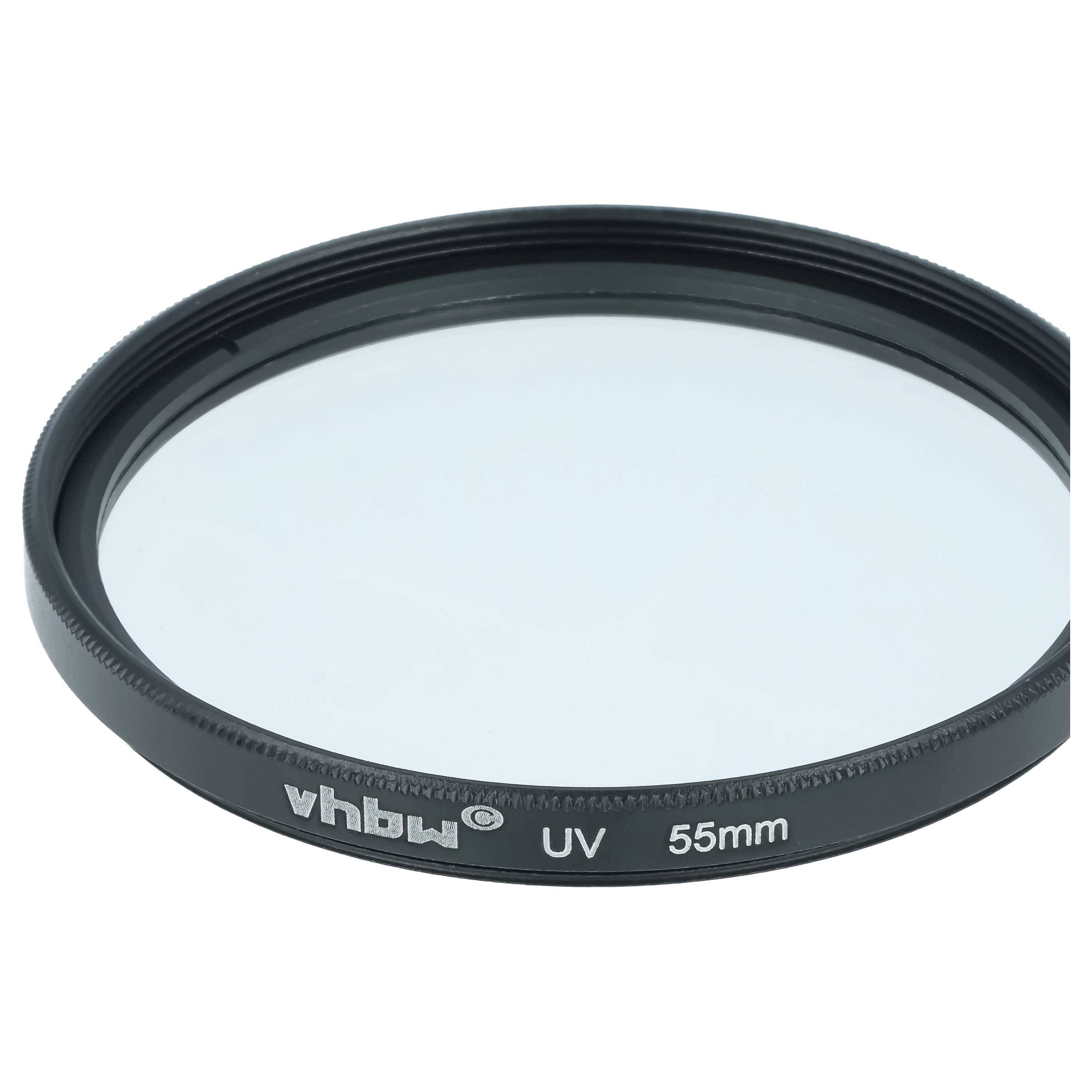 vhbw Universal UV Filter für Kamera Objektive mit 55mm Filtergewinde | UV Schutzfilter, Schwarz-2