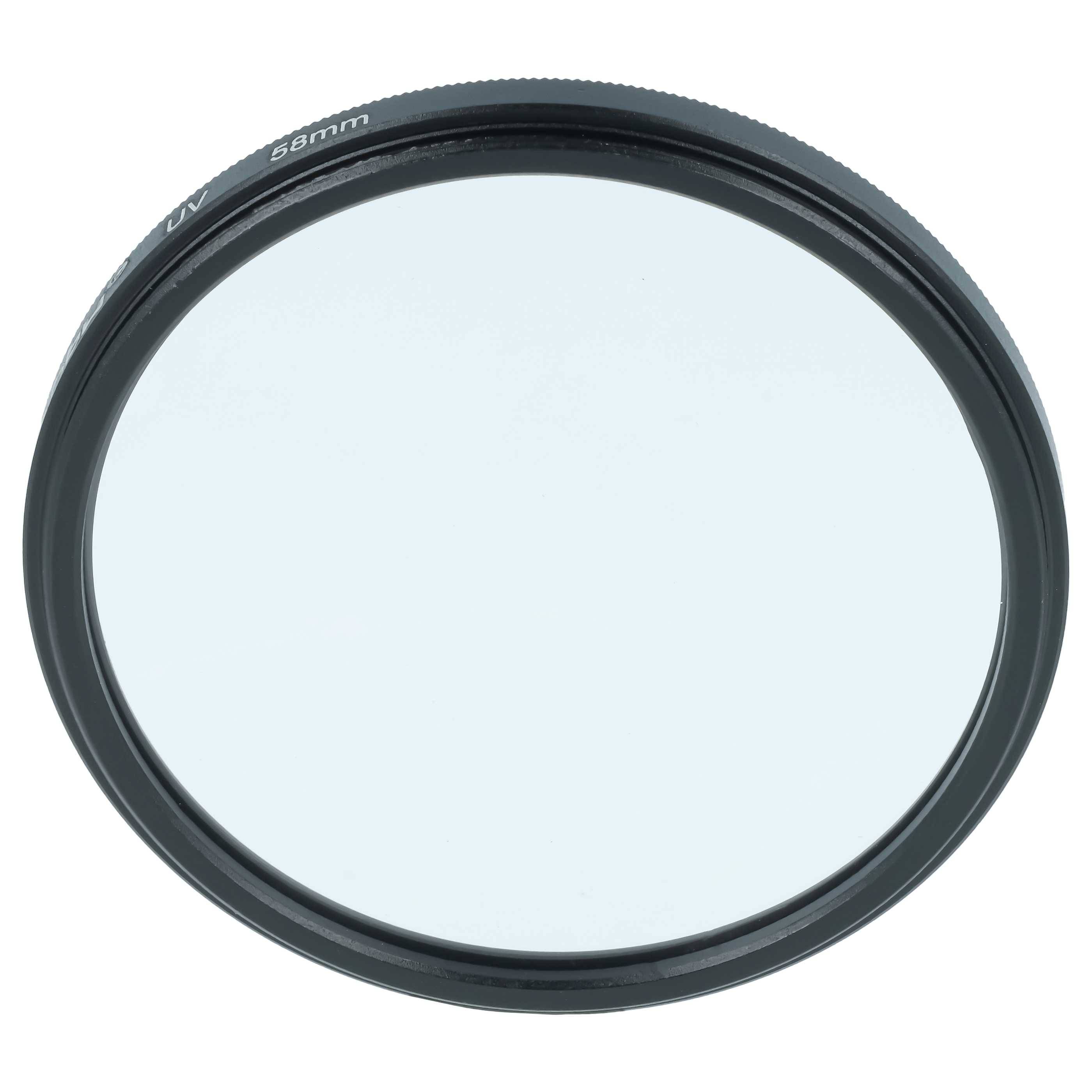 vhbw Universal UV Filter für Kamera Objektive mit 58mm Filtergewinde | UV Schutzfilter, Schwarz-1
