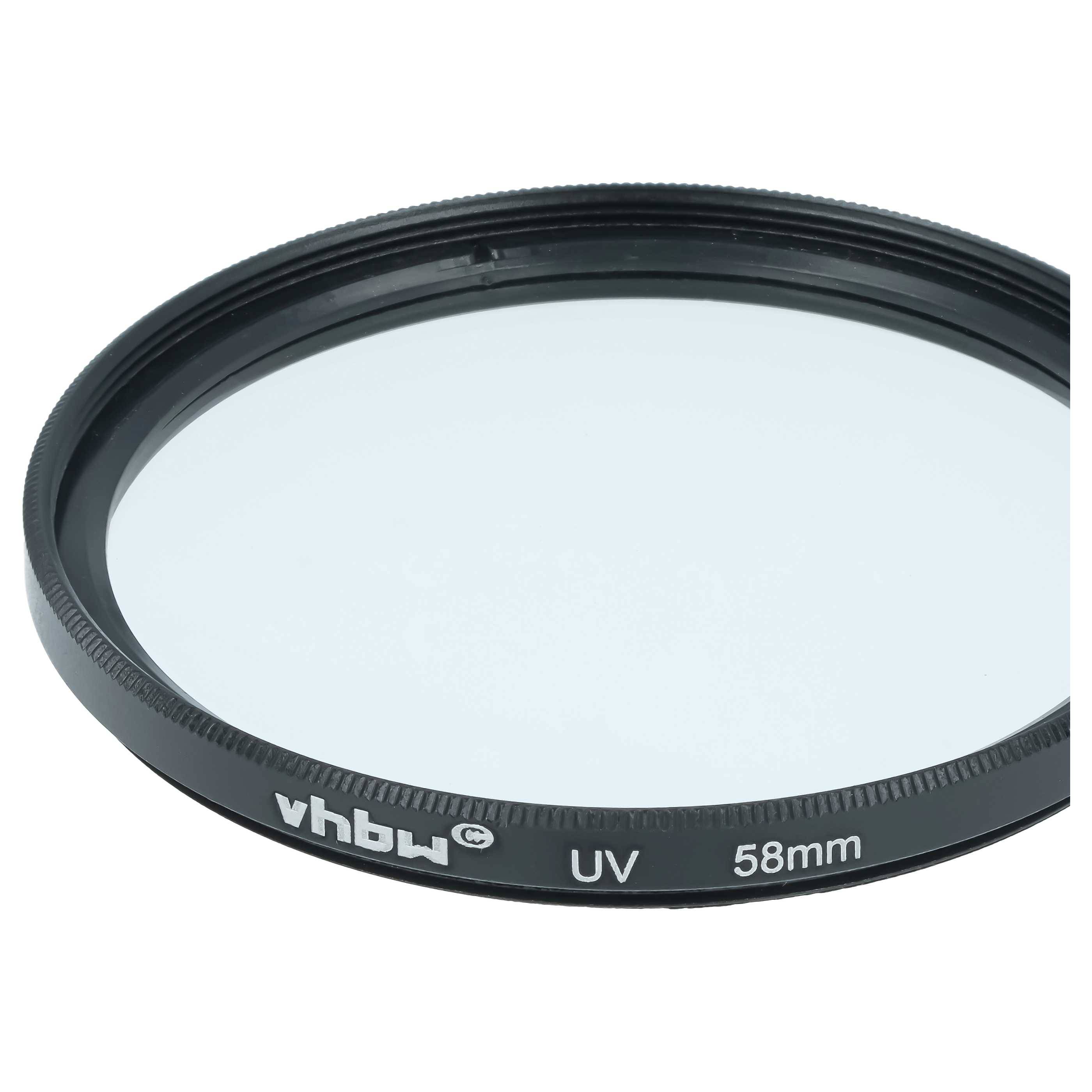 vhbw Universal UV Filter für Kamera Objektive mit 58mm Filtergewinde | UV Schutzfilter, Schwarz-3
