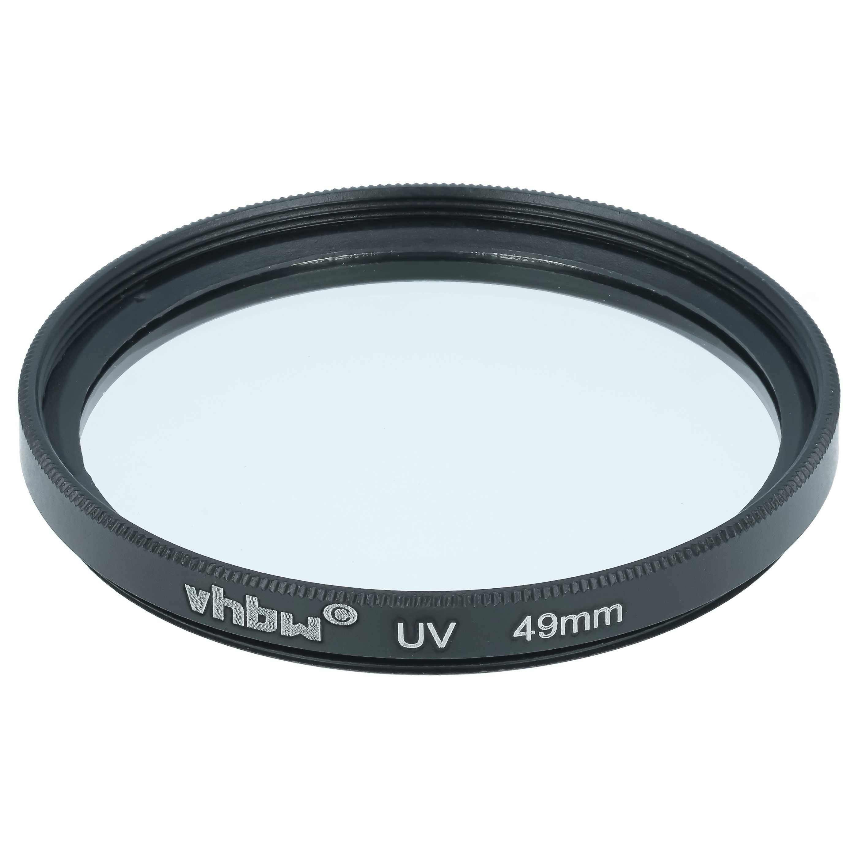 vhbw Universal UV Filter für Kamera Objektive mit 49mm Filtergewinde | UV Schutzfilter, Schwarz