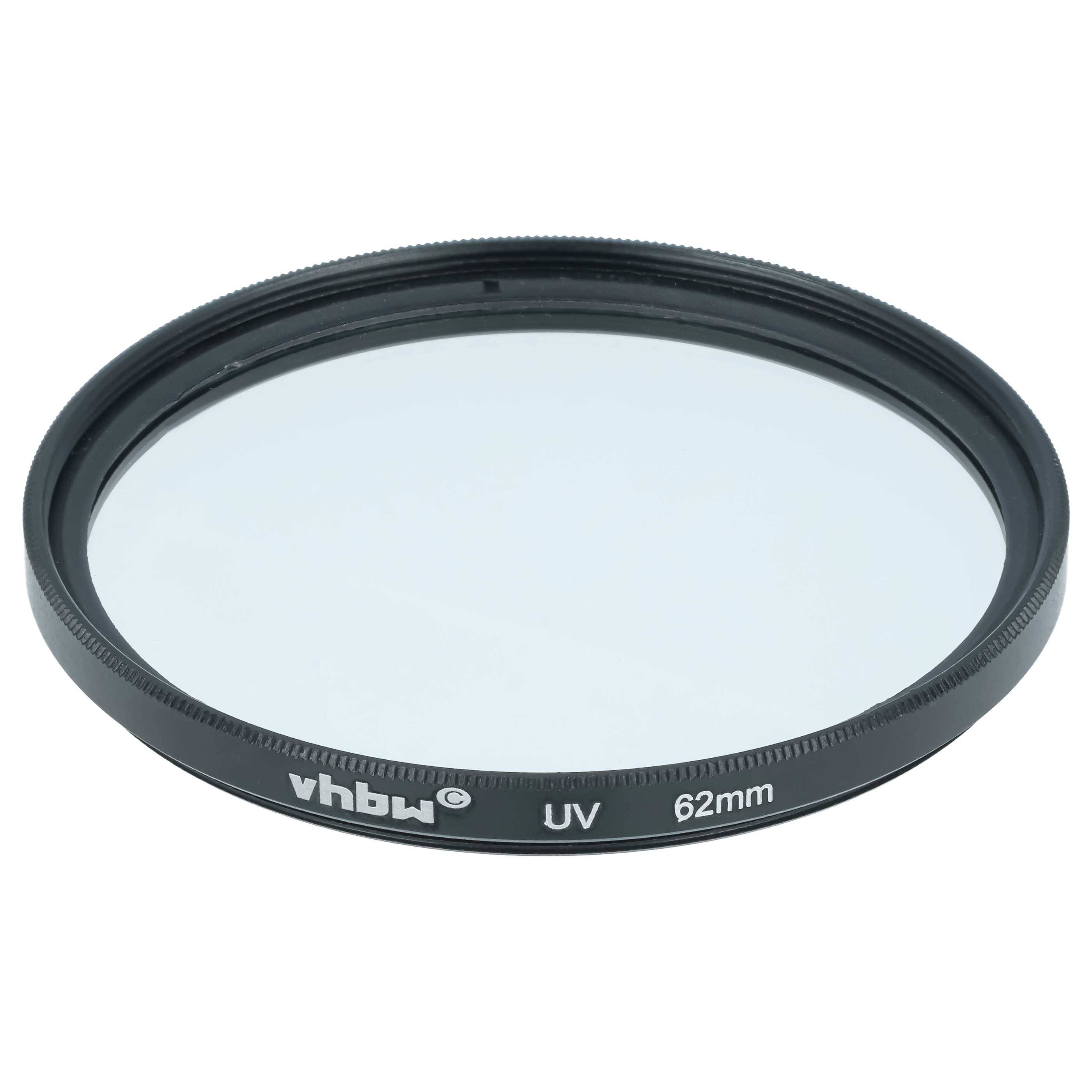 vhbw Universal UV Filter für Kamera Objektive mit 62mm Filtergewinde | UV Schutzfilter, Schwarz