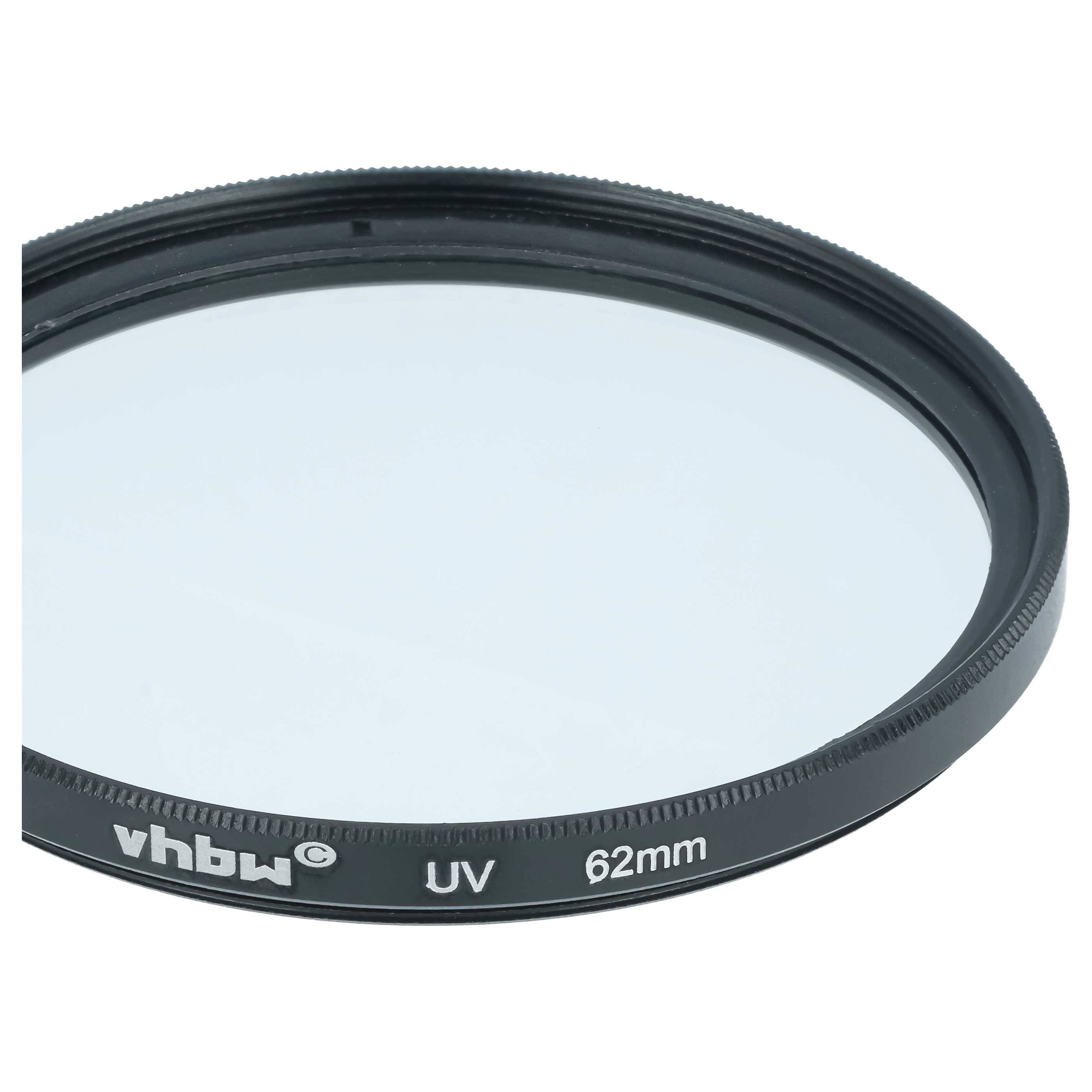 vhbw Universal UV Filter für Kamera Objektive mit 62mm Filtergewinde | UV Schutzfilter, Schwarz-3