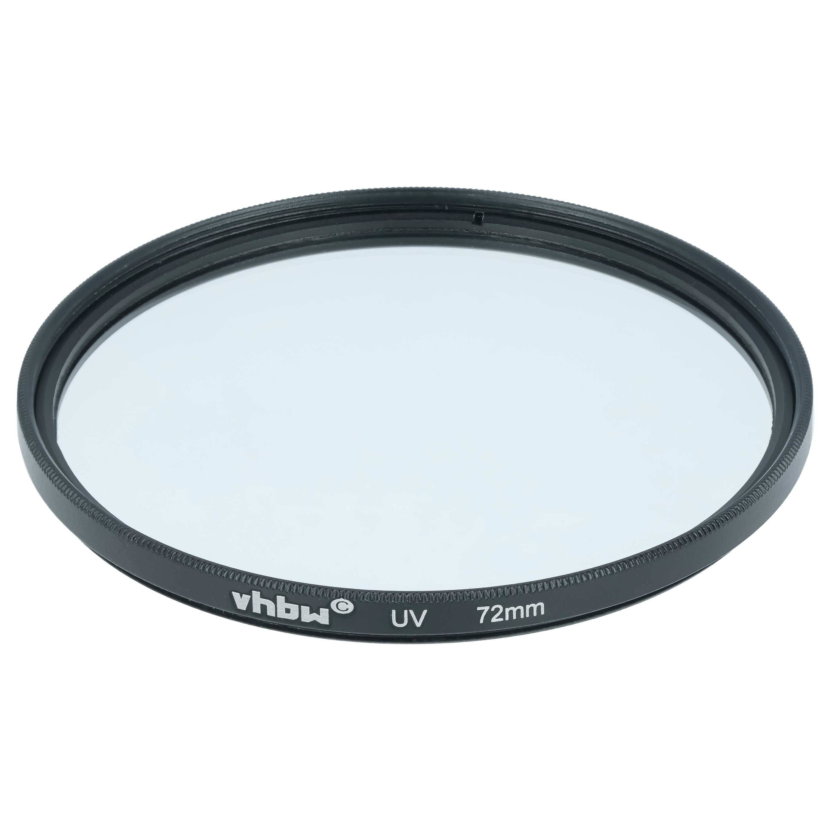 vhbw Universal UV Filter für Kamera Objektive mit 72mm Filtergewinde | UV Schutzfilter, Schwarz-0