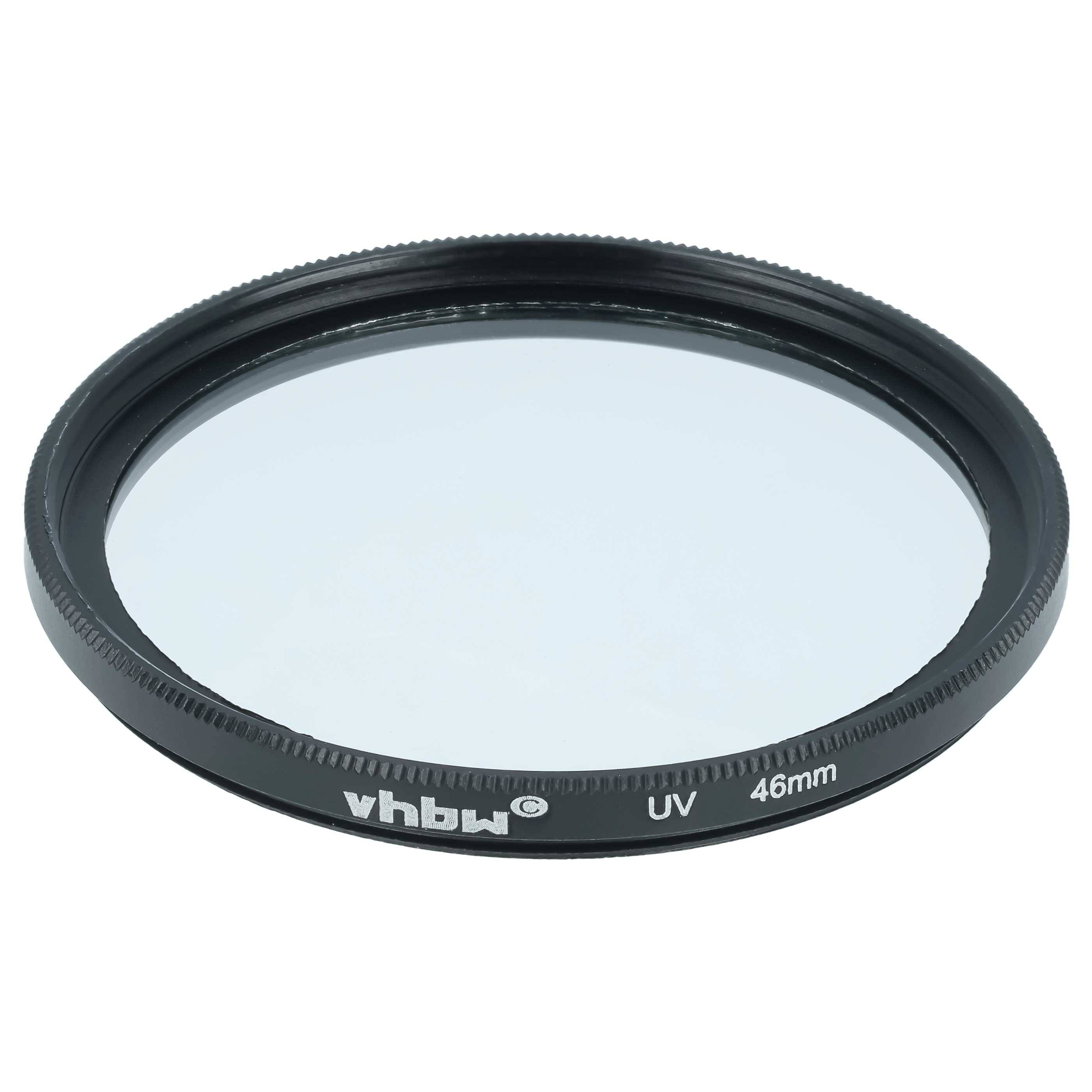 vhbw Universal UV Filter für Kamera Objektive mit 46mm Filtergewinde | UV Schutzfilter, Schwarz