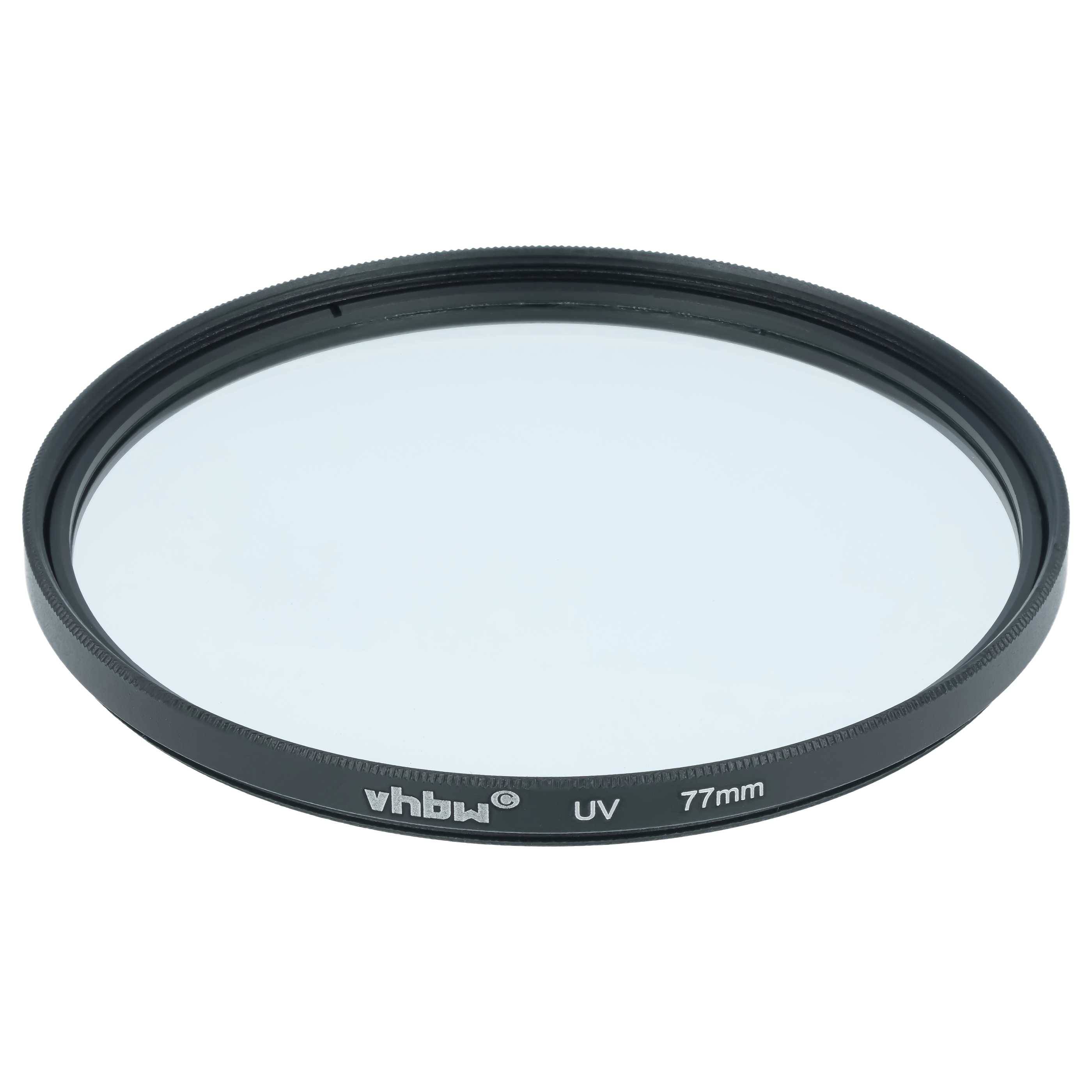 vhbw Universal UV Filter für Kamera Objektive mit 77mm Filtergewinde | UV Schutzfilter, Schwarz-0