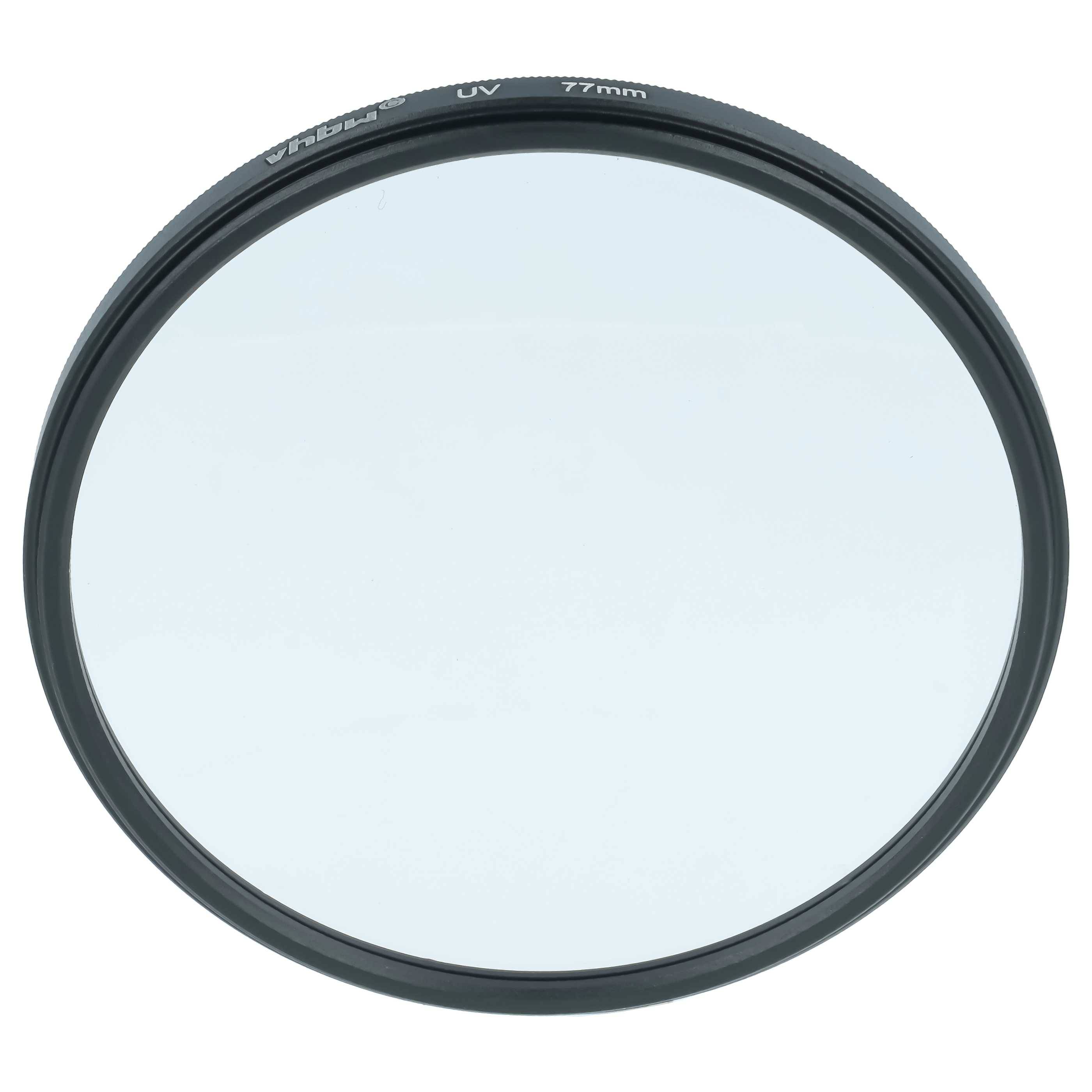 vhbw Universal UV Filter für Kamera Objektive mit 77mm Filtergewinde | UV Schutzfilter, Schwarz-1