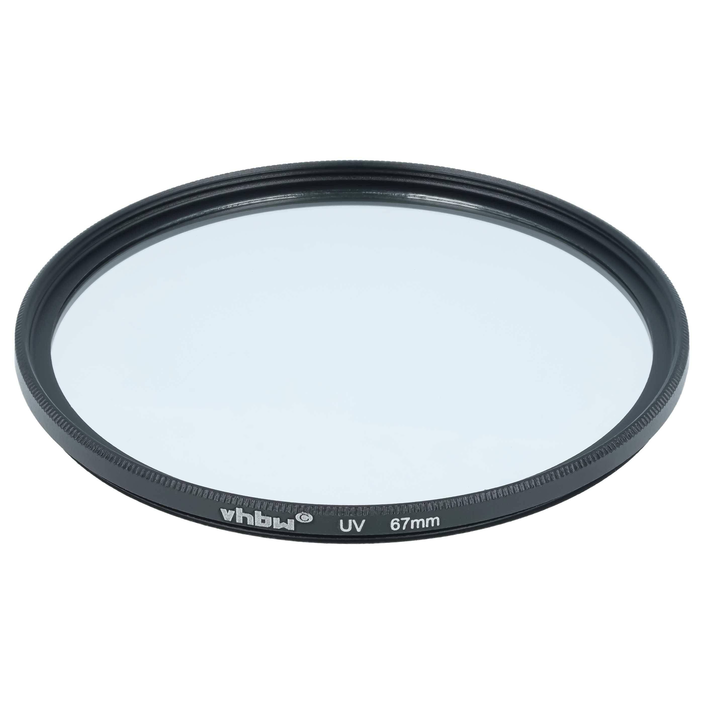 vhbw Universal UV Filter für Kamera Objektive mit 67mm Filtergewinde | UV Schutzfilter, Schwarz