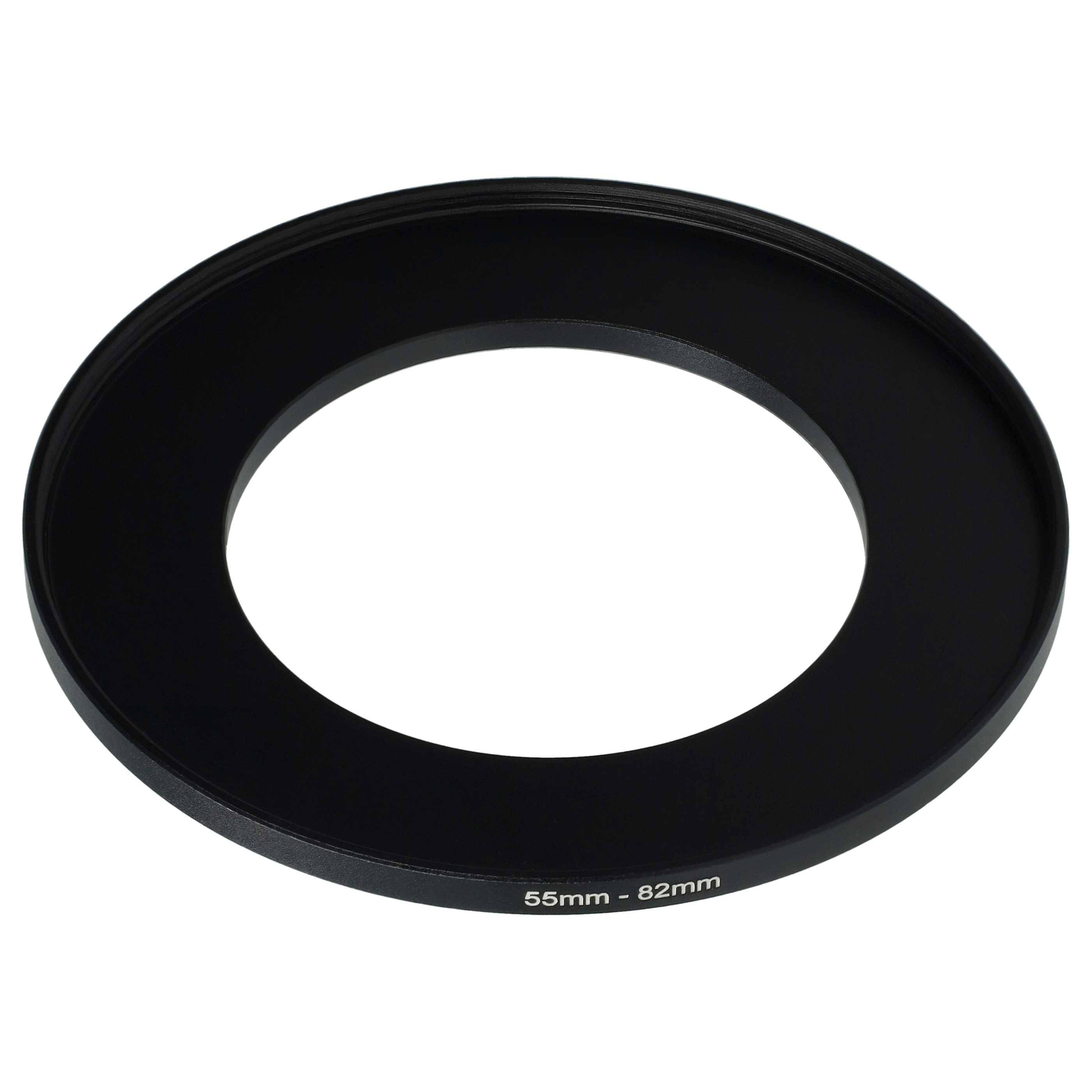 vhbw Step-Up-Ring Adapter 55mm - 82mm für Kamera Objektiv | Filteradapter, Metall Schwarz-0