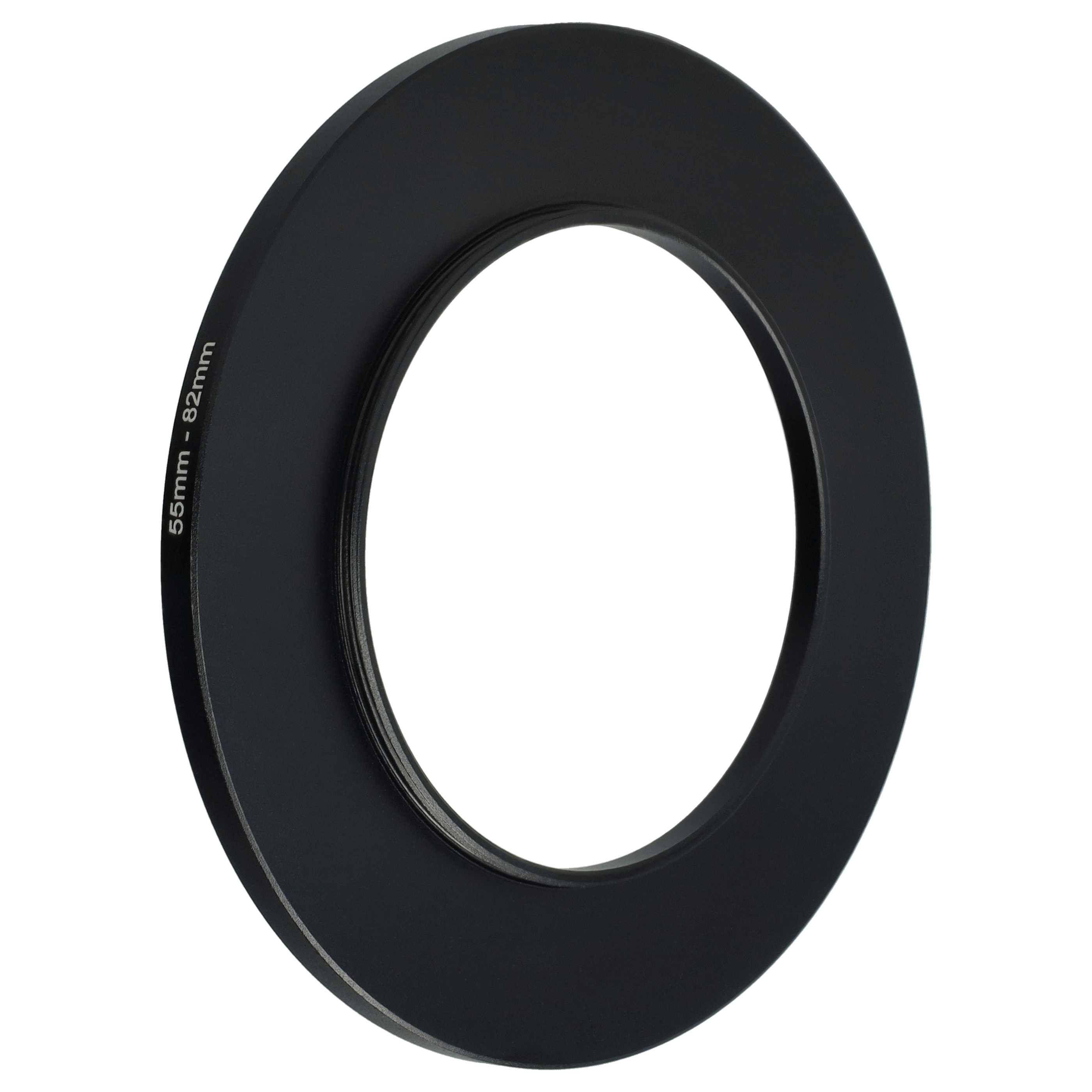 vhbw Step-Up-Ring Adapter 55mm - 82mm für Kamera Objektiv | Filteradapter, Metall Schwarz-1