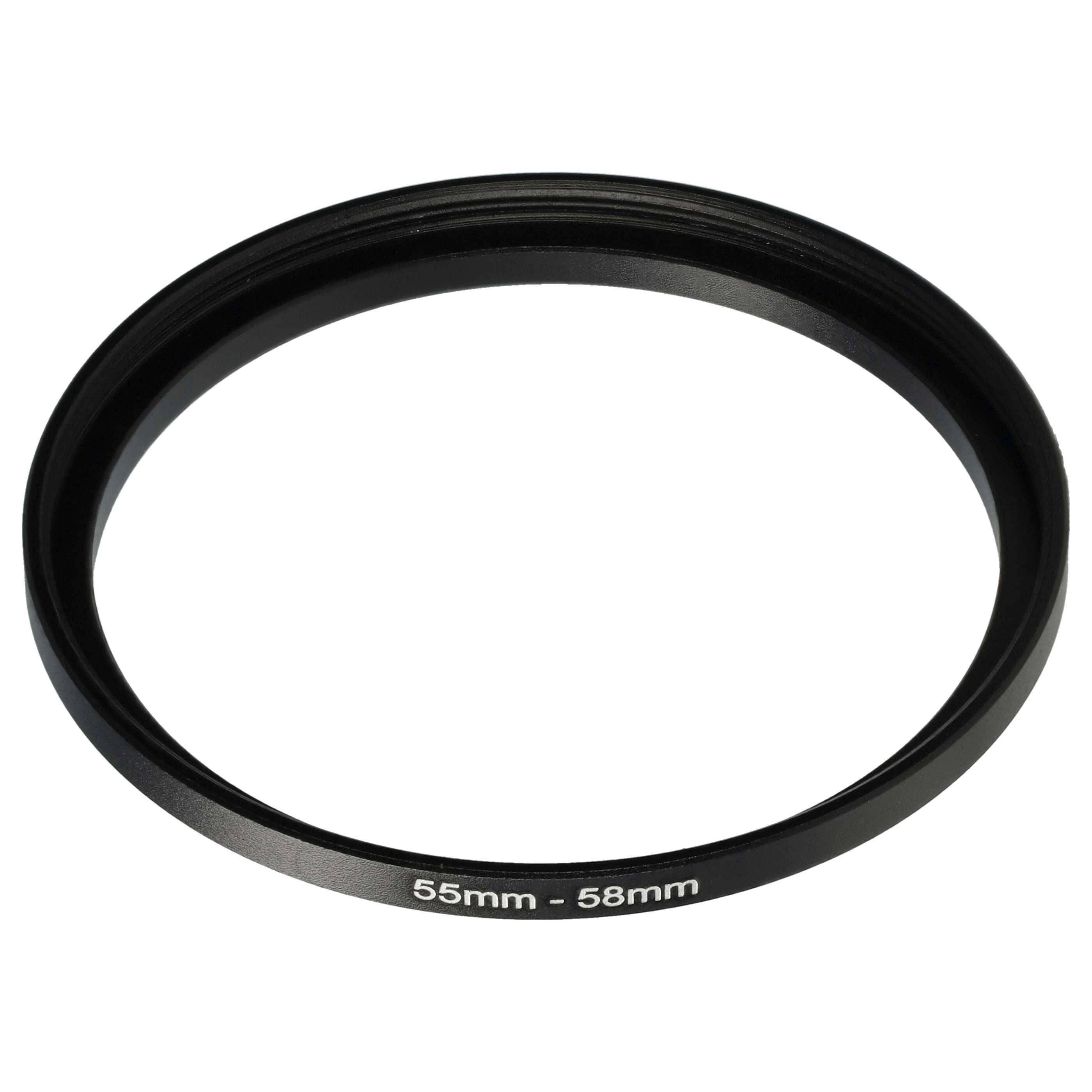 vhbw Step-Up-Ring Adapter 55mm - 58mm für Kamera Objektiv | Filteradapter, Metall Schwarz-0