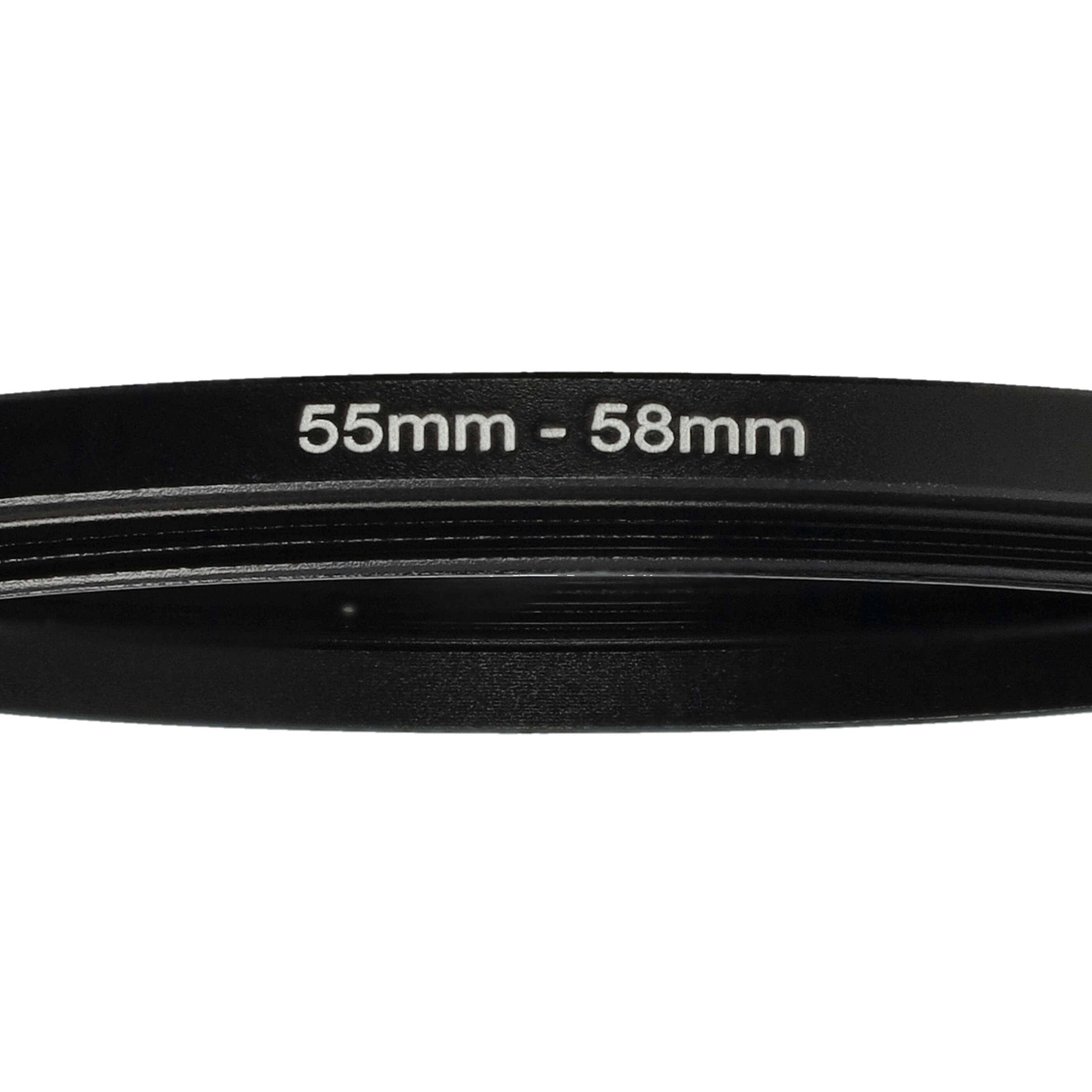 vhbw Step-Up-Ring Adapter 55mm - 58mm für Kamera Objektiv | Filteradapter, Metall Schwarz-4