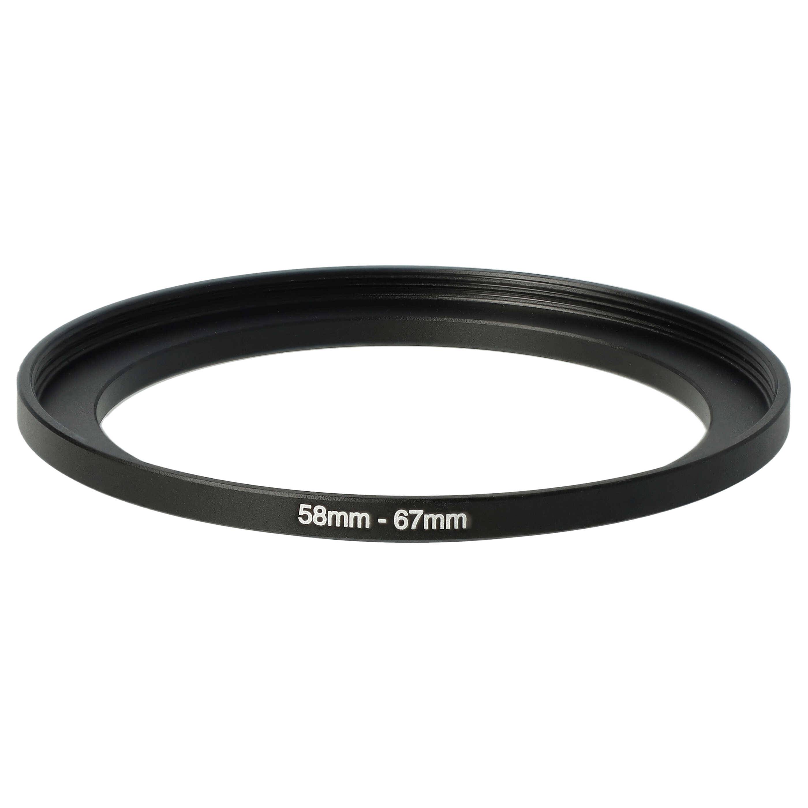 vhbw Step-Up-Ring Adapter 58mm - 67mm für Kamera Objektiv | Filteradapter, Metall Schwarz-0