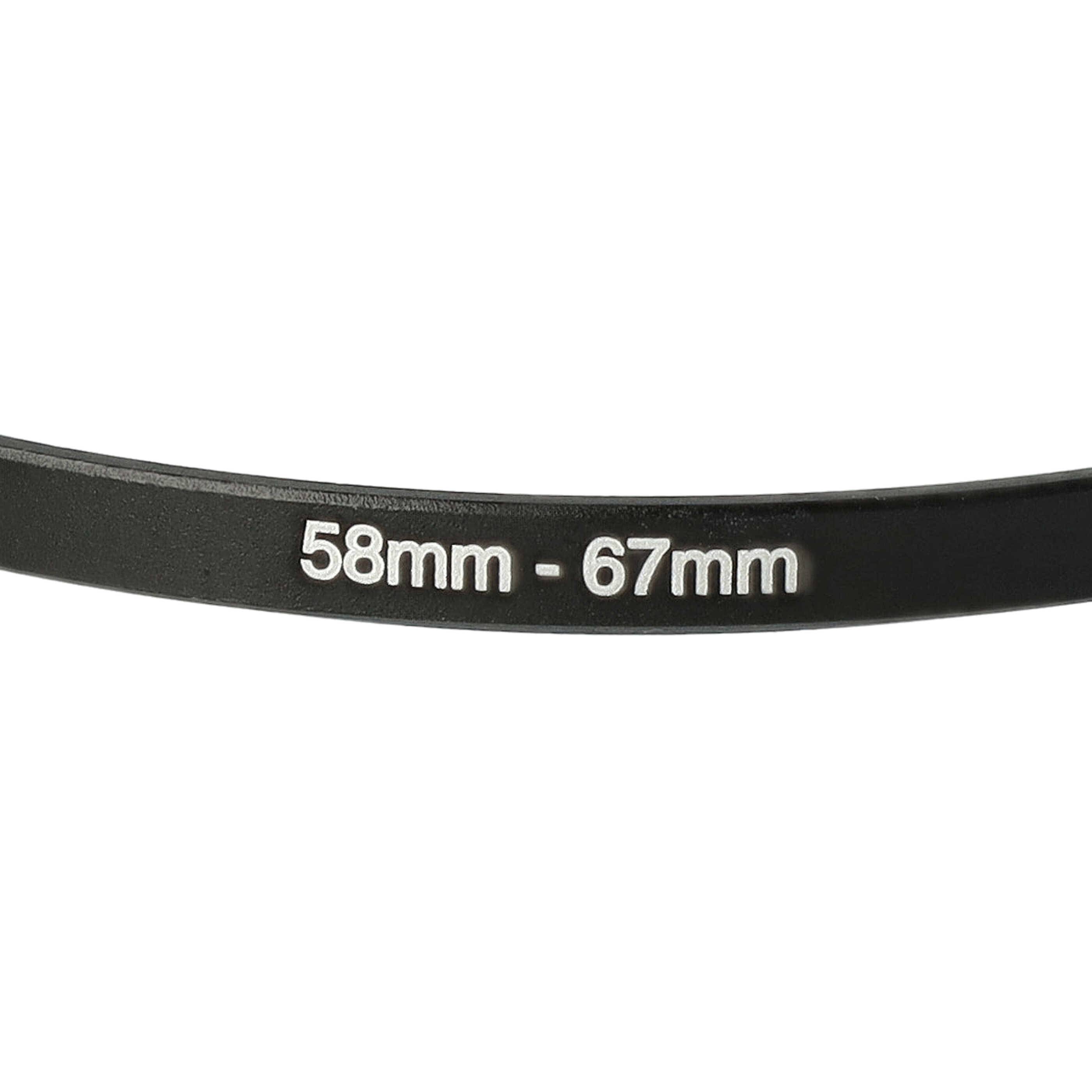 vhbw Step-Up-Ring Adapter 58mm - 67mm für Kamera Objektiv | Filteradapter, Metall Schwarz-4