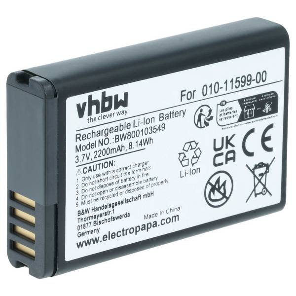 vhbw Akku kompatibel mit Garmin Alpha 100 handheld | GPS Navigation Navi (2200 mAh, 3,7 V, Li-Ion)