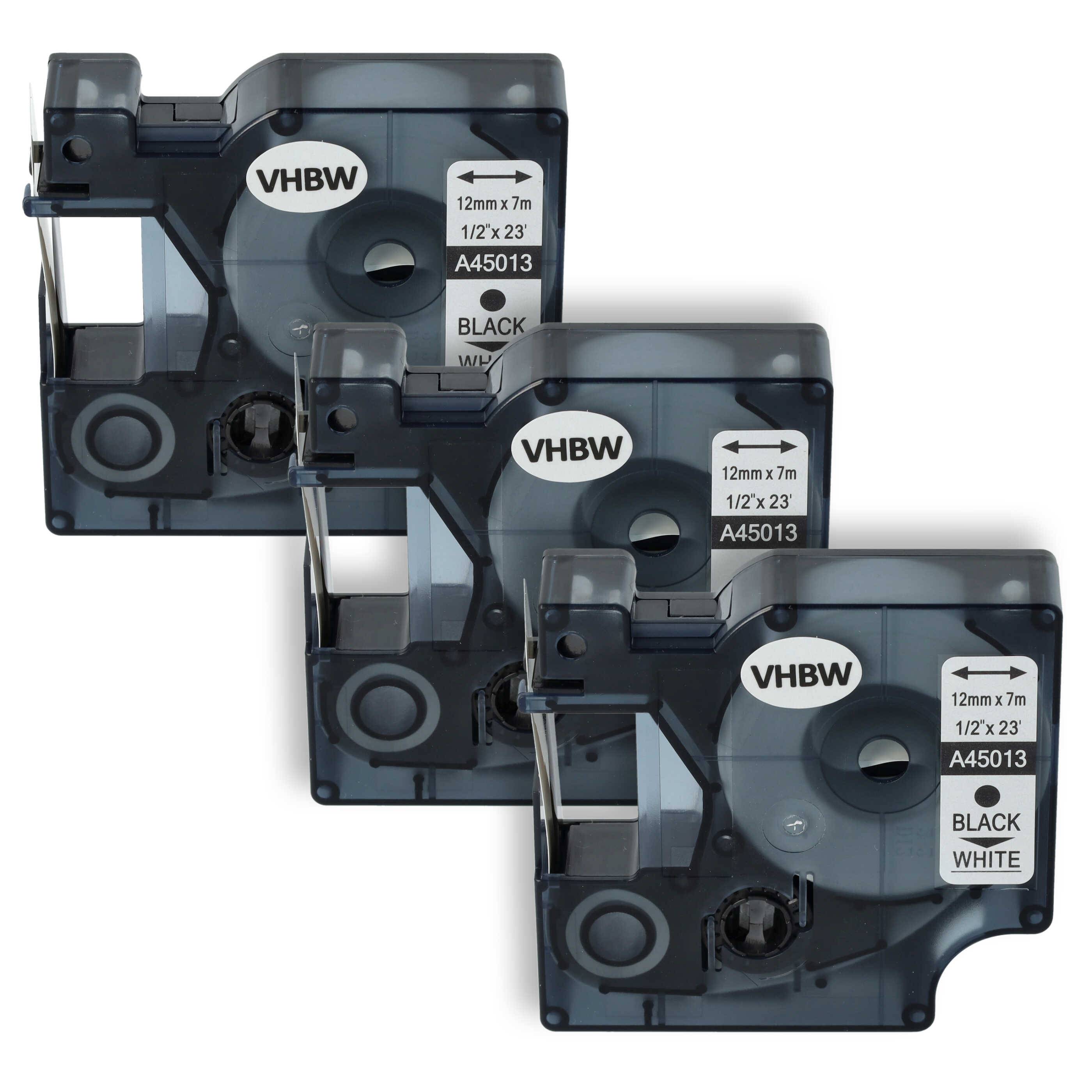 vhbw 3x Schriftband-Kassette kompatibel mit Dymo LabelManager 420P | 400, 450, 300, 350, 280, 360D, 350D-0