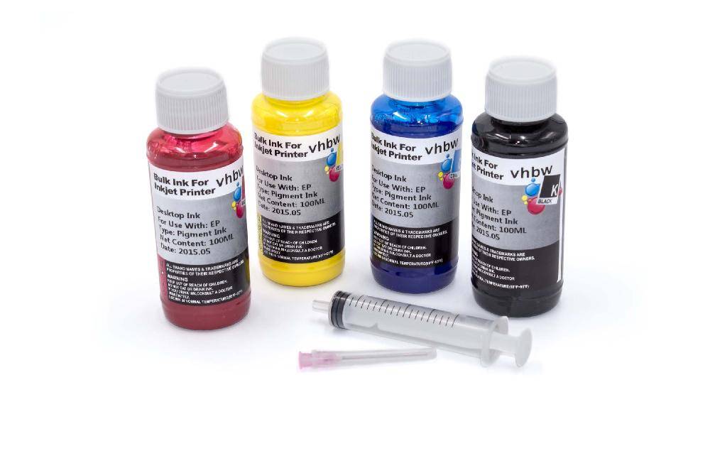vhbw 4x Nachfülltinte kompatibel mit Epson Stylus Office BX925 Drucker | Refillset Cyan, Magenta, Yellow, Schwarz-0