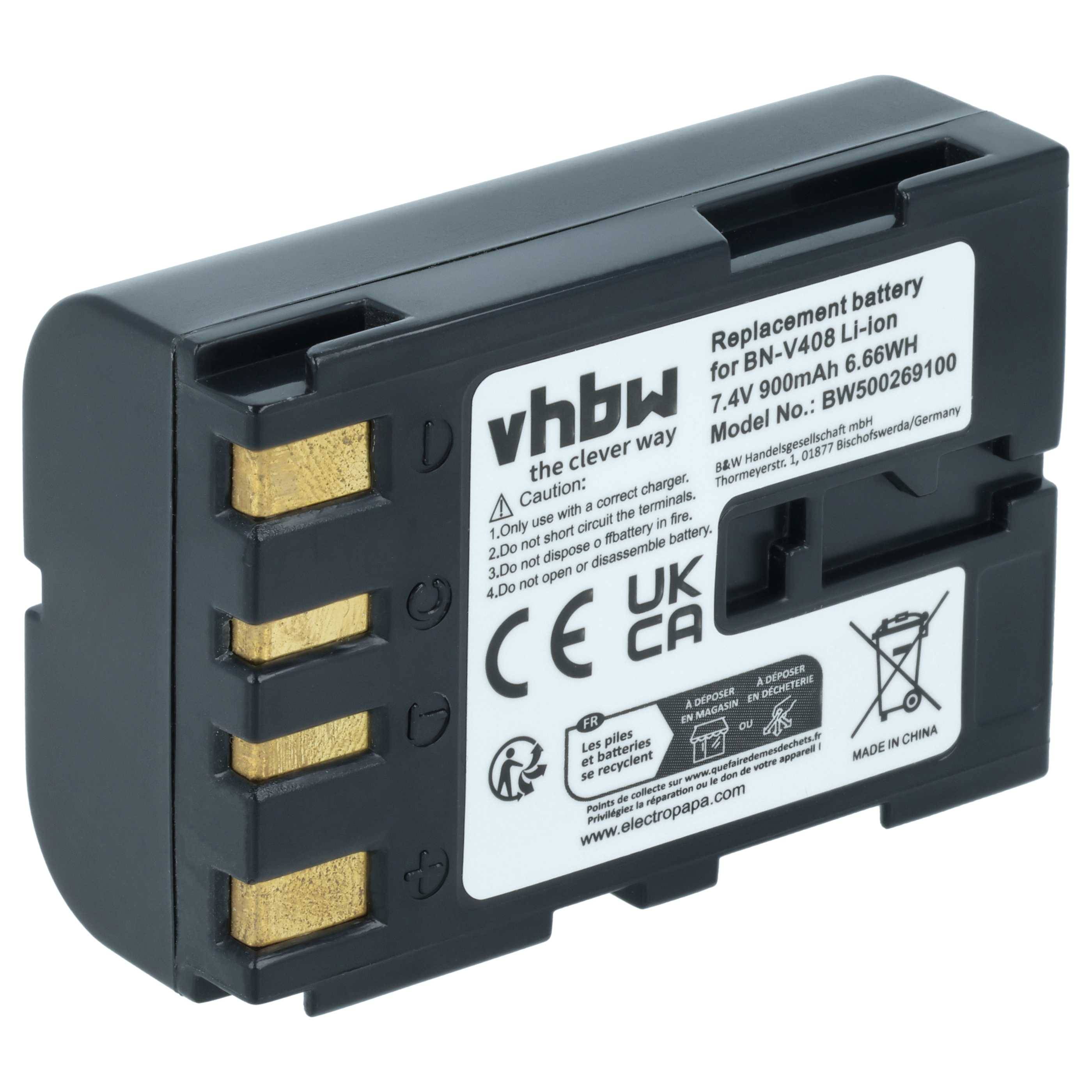 vhbw Akku kompatibel mit JVC DVL100 | DV3000, DVL107, DVL105, DV2000, DV1800, DVL108, DVL109 Videokamera Camcorder (900-0
