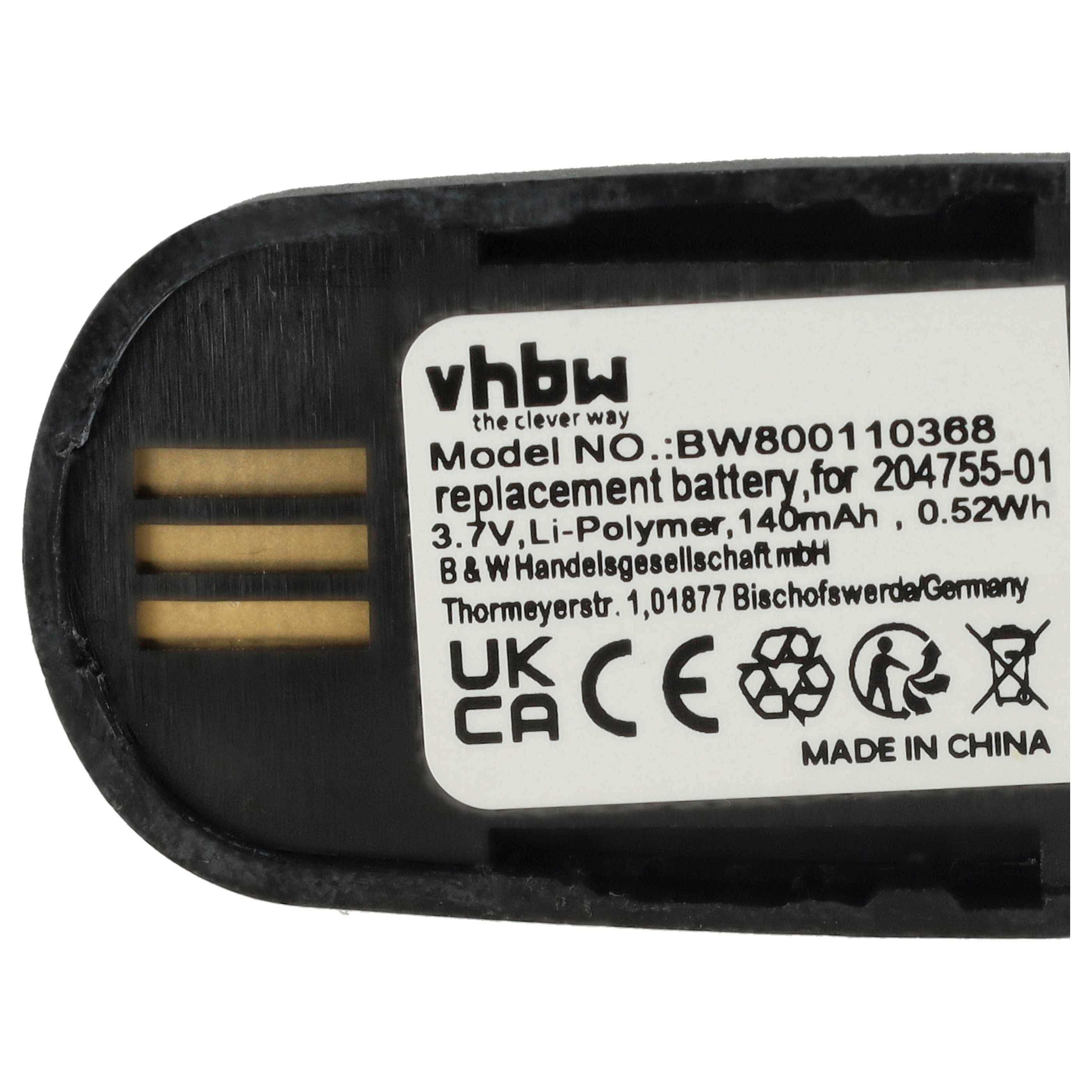 vhbw Akku kompatibel mit Microsoft Office Communicator 2007 | Wireless Headset Kopfhörer (140mAh, 3,7V, Li-Polymer)-4