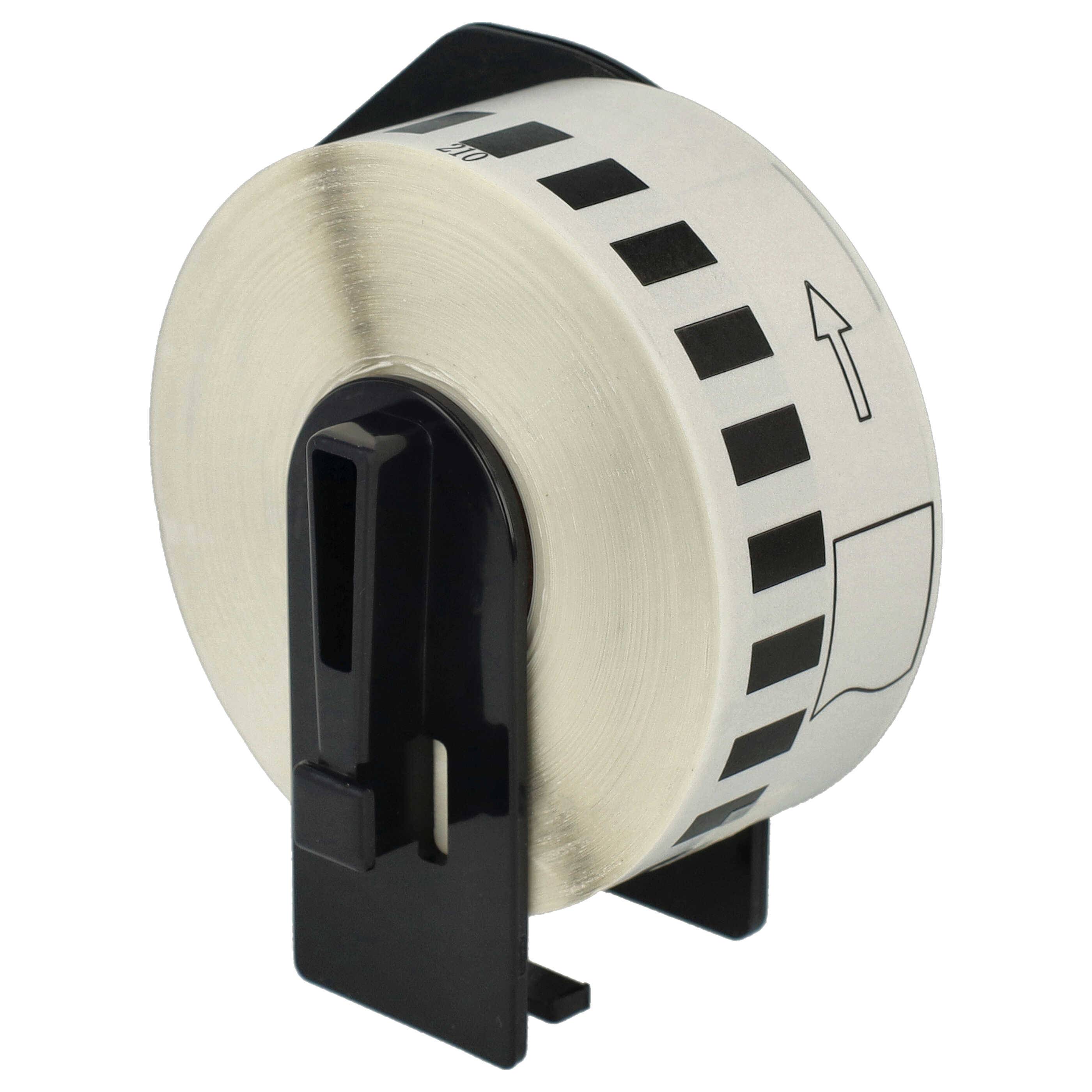 vhbw 2x Etiketten-Rolle mit Halter 29mm x 30,48m (1 Etikette) Ersatz für Brother DK-22210 für Etiketten-Drucker-1