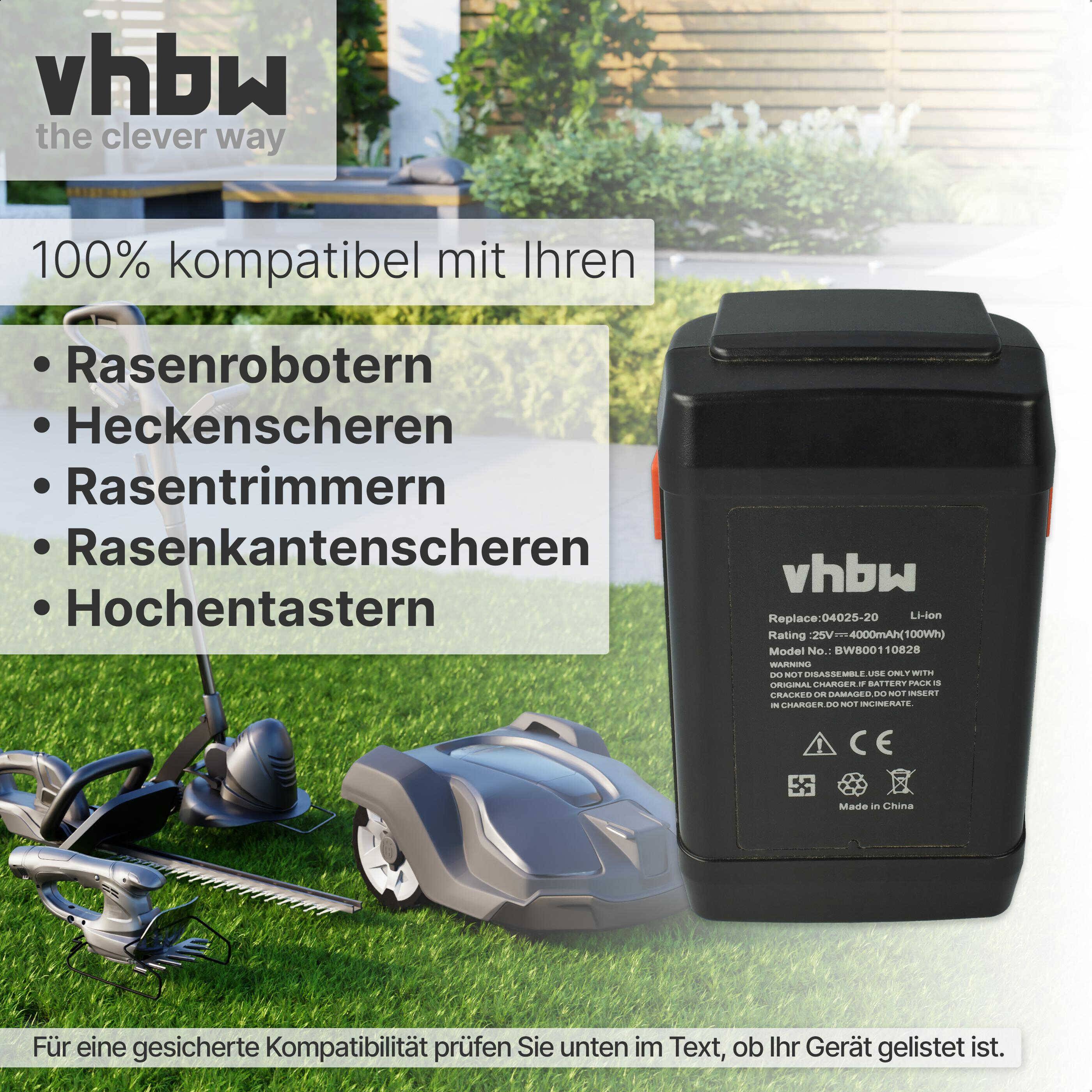 vhbw Akku kompatibel mit Gardena Spindelmäher 380 C (4024-20) | 380 EC (4028-20), 380 Li (4025-20) Rasenmäher (4000mAh-1