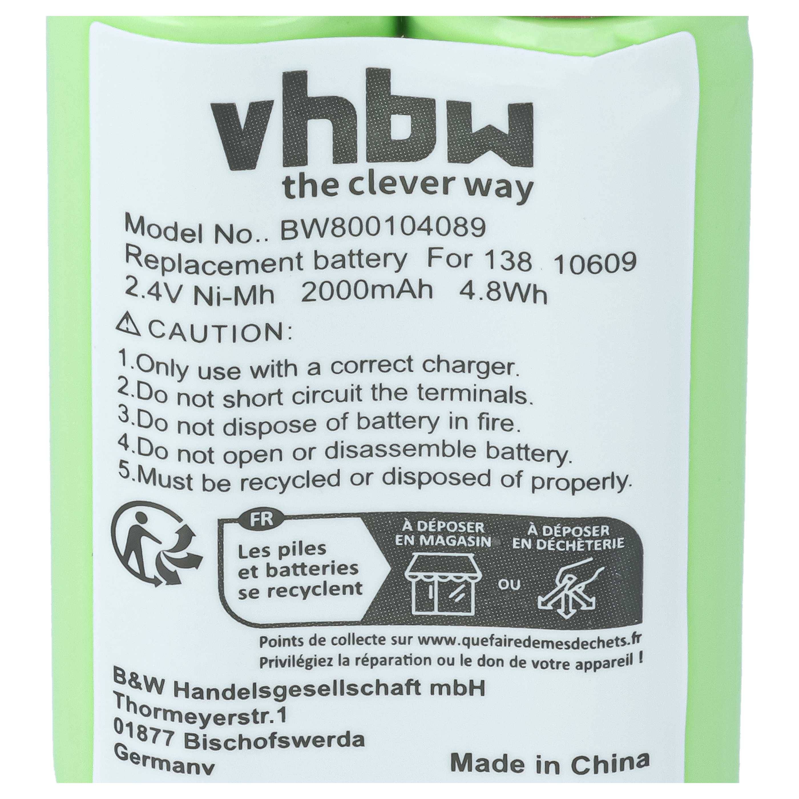 vhbw Akku kompatibel mit Norelco 482213810728 | 6828XL, 6891XL, 7867XL, 8831XL, 8880XL, 8881X, 8881XL Rasierer (2000 mAh-2