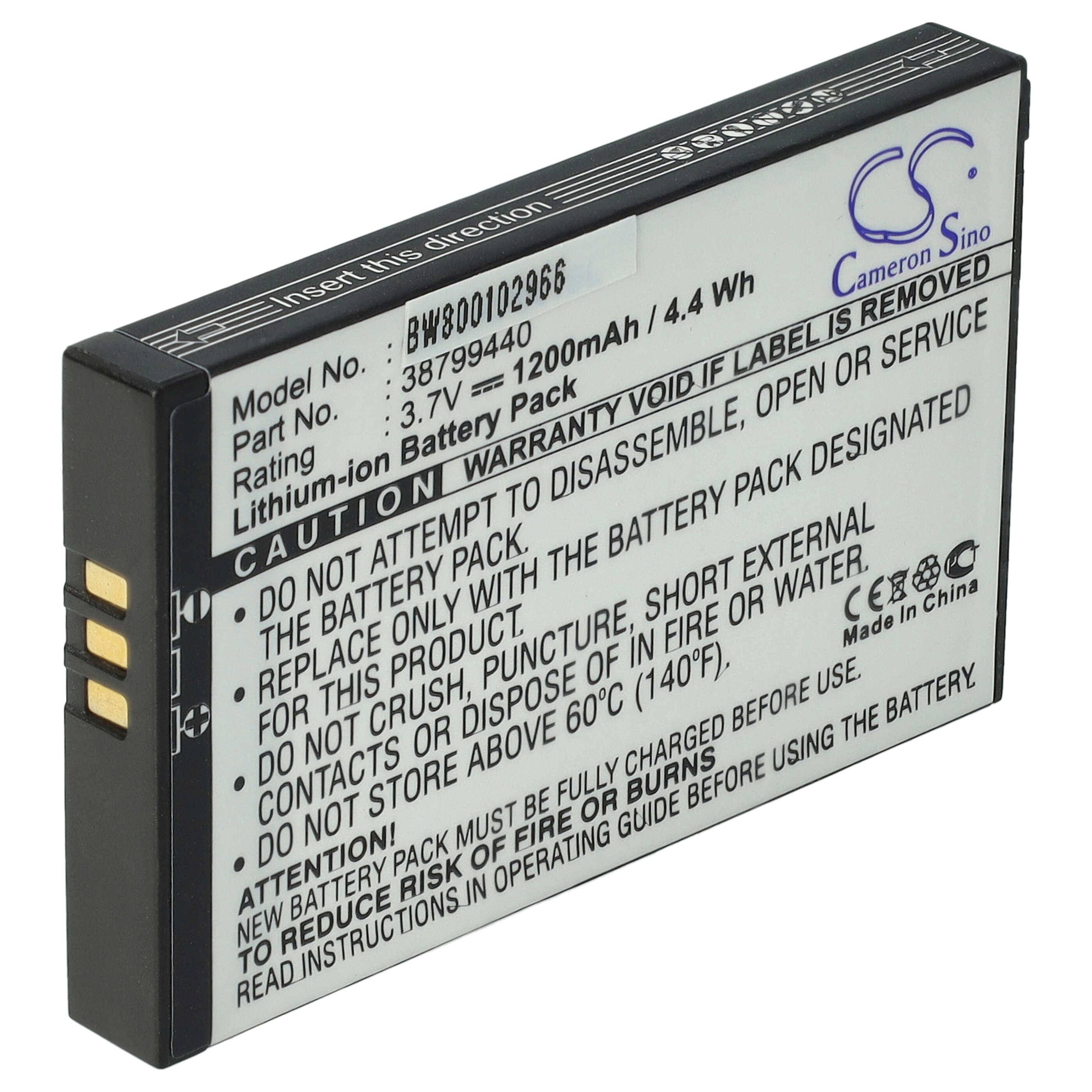 vhbw Akku kompatibel mit Becker Traffic Assist Pro | Pro Ferrari 7929, Pro 7929, Pro 7916 GPS Navigation Navi (1200 mAh-0