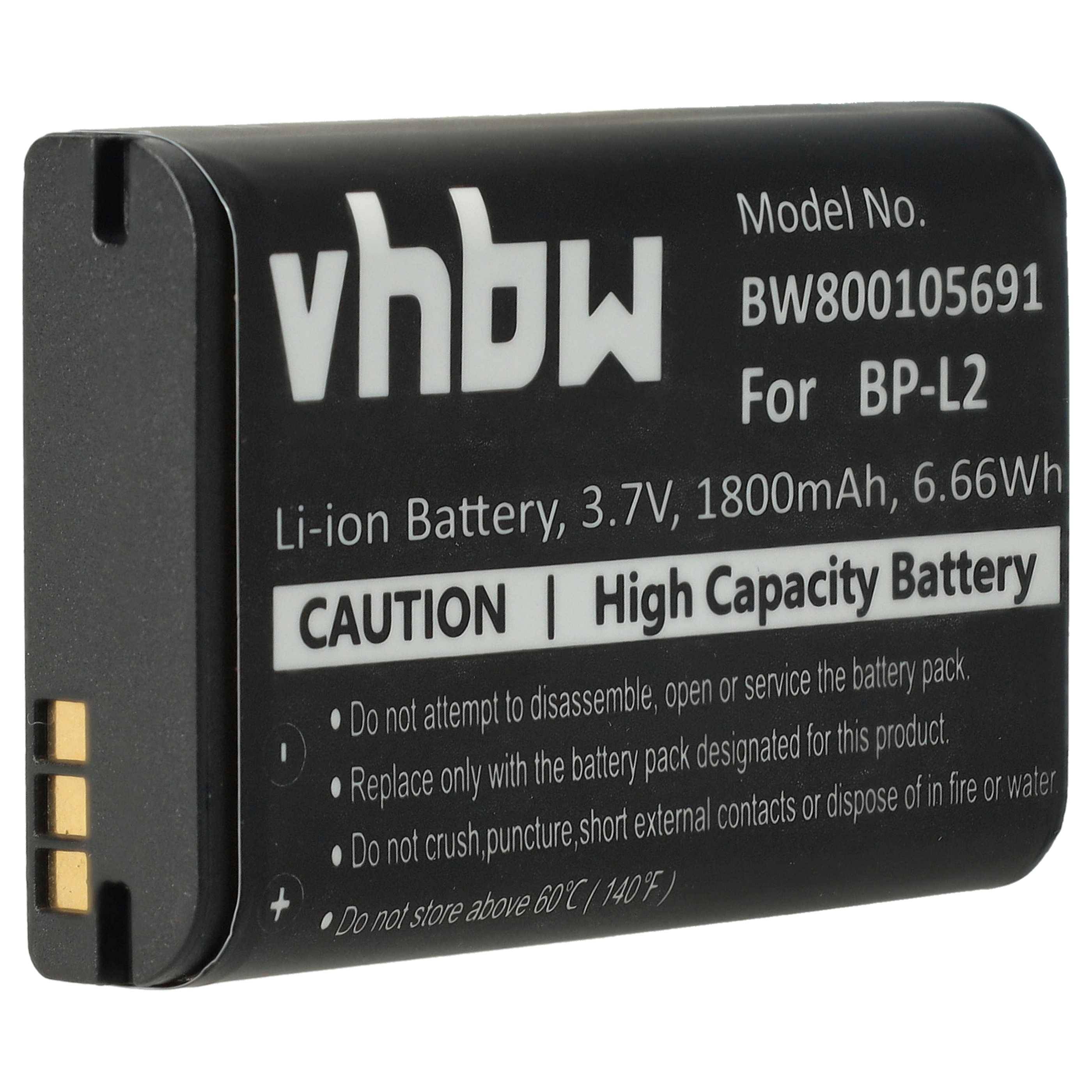 vhbw Akku kompatibel mit Tascam GT-R1 | DR-100 MKII, DR-100, DR-1 Diktiergerät (1800 mAh, 3,7 V, Li-Ion)-0