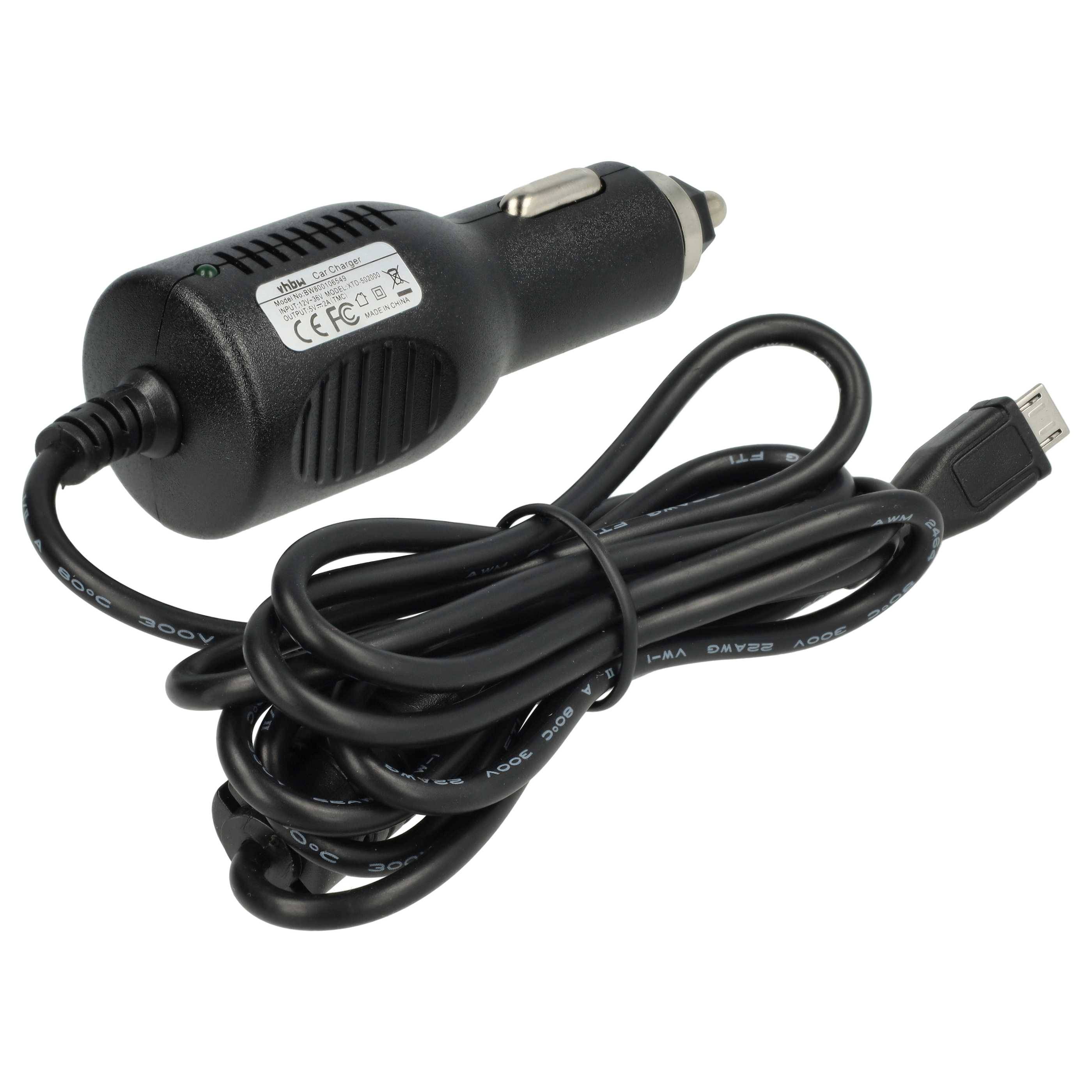 vhbw KFZ-Ladekabel kompatibel mit Falk Neo 640 LMU Navigationsgerät | 12V Ladegerät Schwarz-1