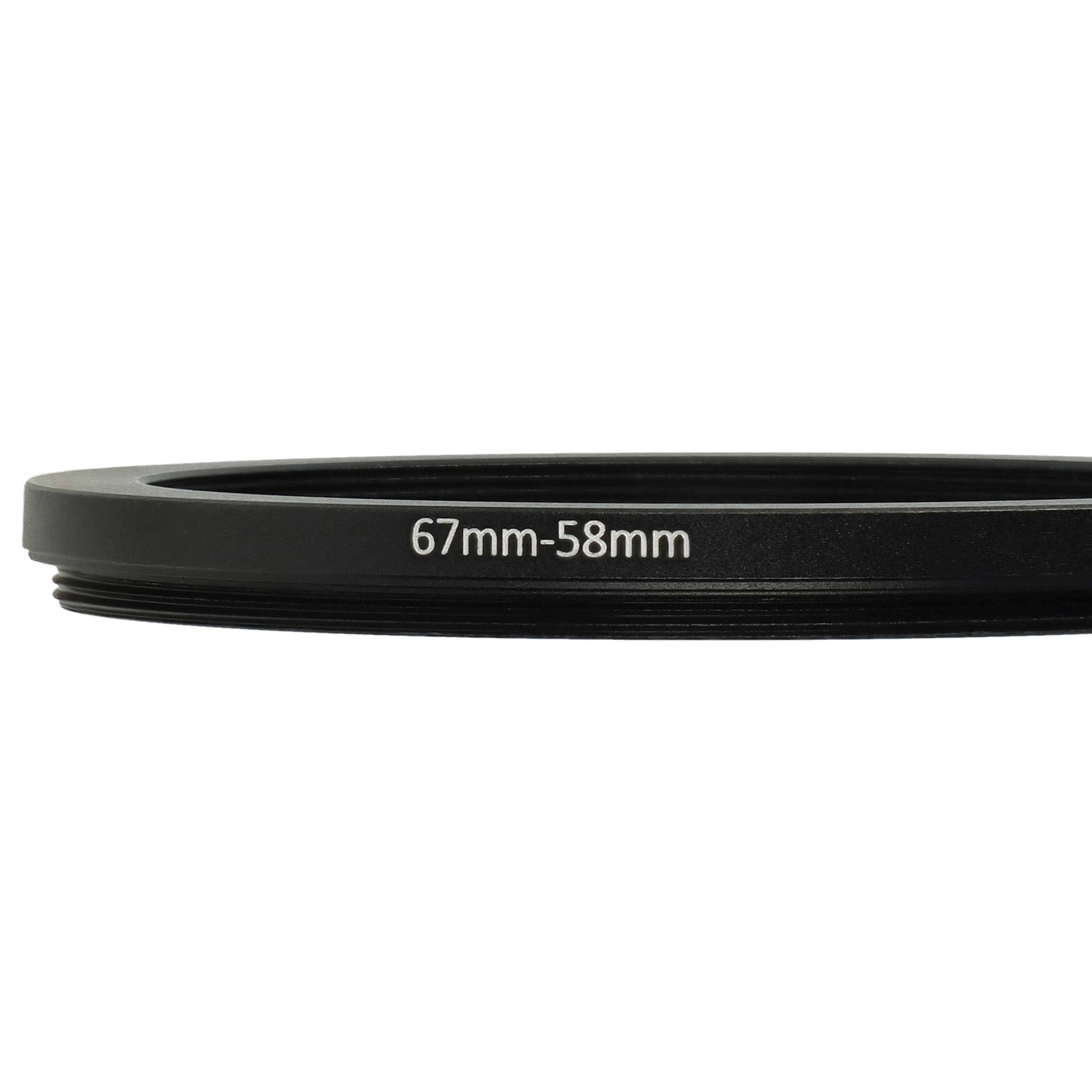 vhbw Step-Down-Ring Adapter von 67 mm auf 58 mm für Kamera Objektiv | Filteradapter, Metall, Schwarz-4