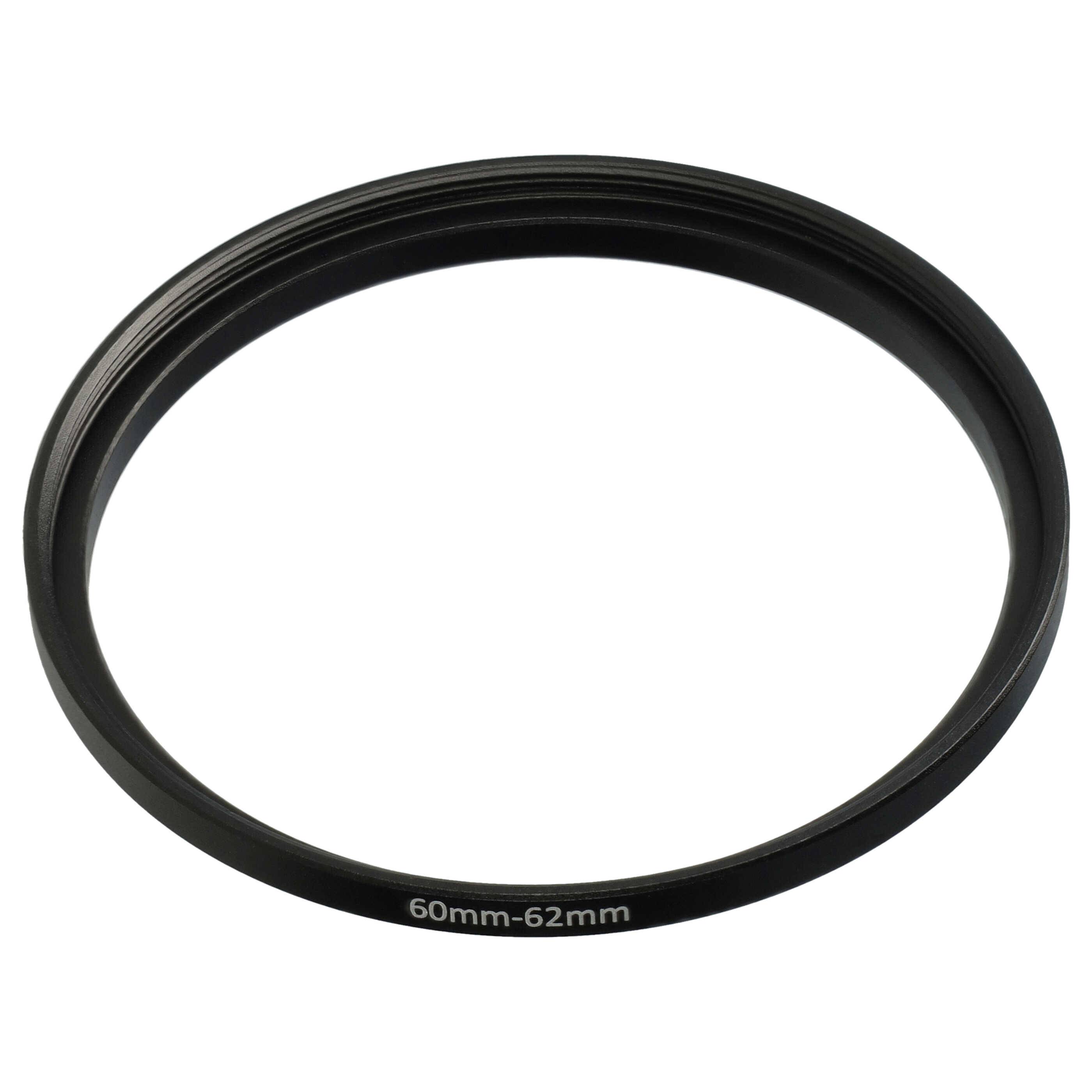 vhbw Step-Up-Ring Adapter von 60 mm auf 62 mm für Kamera Objektiv | Filteradapter, Metall, Schwarz-0