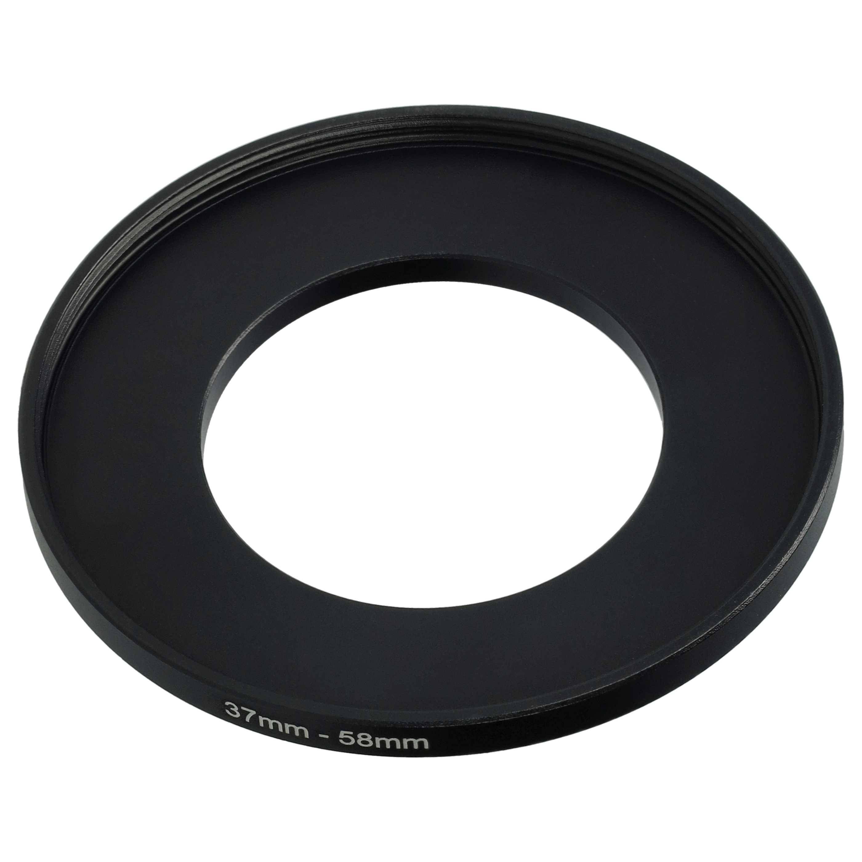 vhbw Step-Up-Ring Adapter von 37 mm auf 58 mm für Kamera Objektiv | Filteradapter, Metall, Schwarz-0
