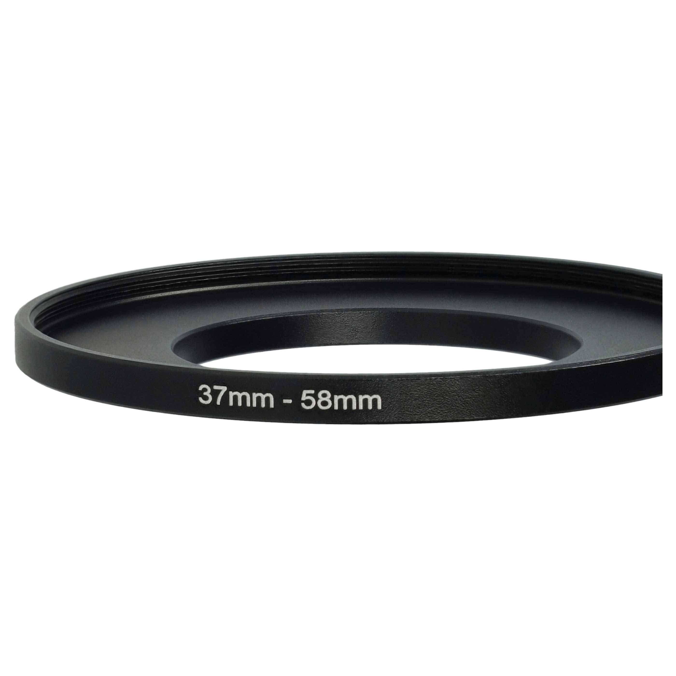 vhbw Step-Up-Ring Adapter von 37 mm auf 58 mm für Kamera Objektiv | Filteradapter, Metall, Schwarz-1