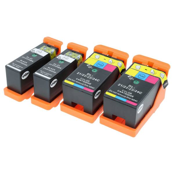 vhbw 4x Tintenpatronen kompatibel mit Dell All-in-One V515 | V313W, V313, P713W, P713, P513W, P513, V715W, V715, V515W