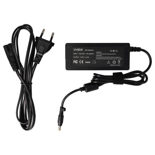vhbw Netzteil kompatibel mit HP Envy 4-1004TU | 4-1010US, 4-1015DX, 4-1016NR, 4-1017NR, 4-1019WM Notebook, 65 W
