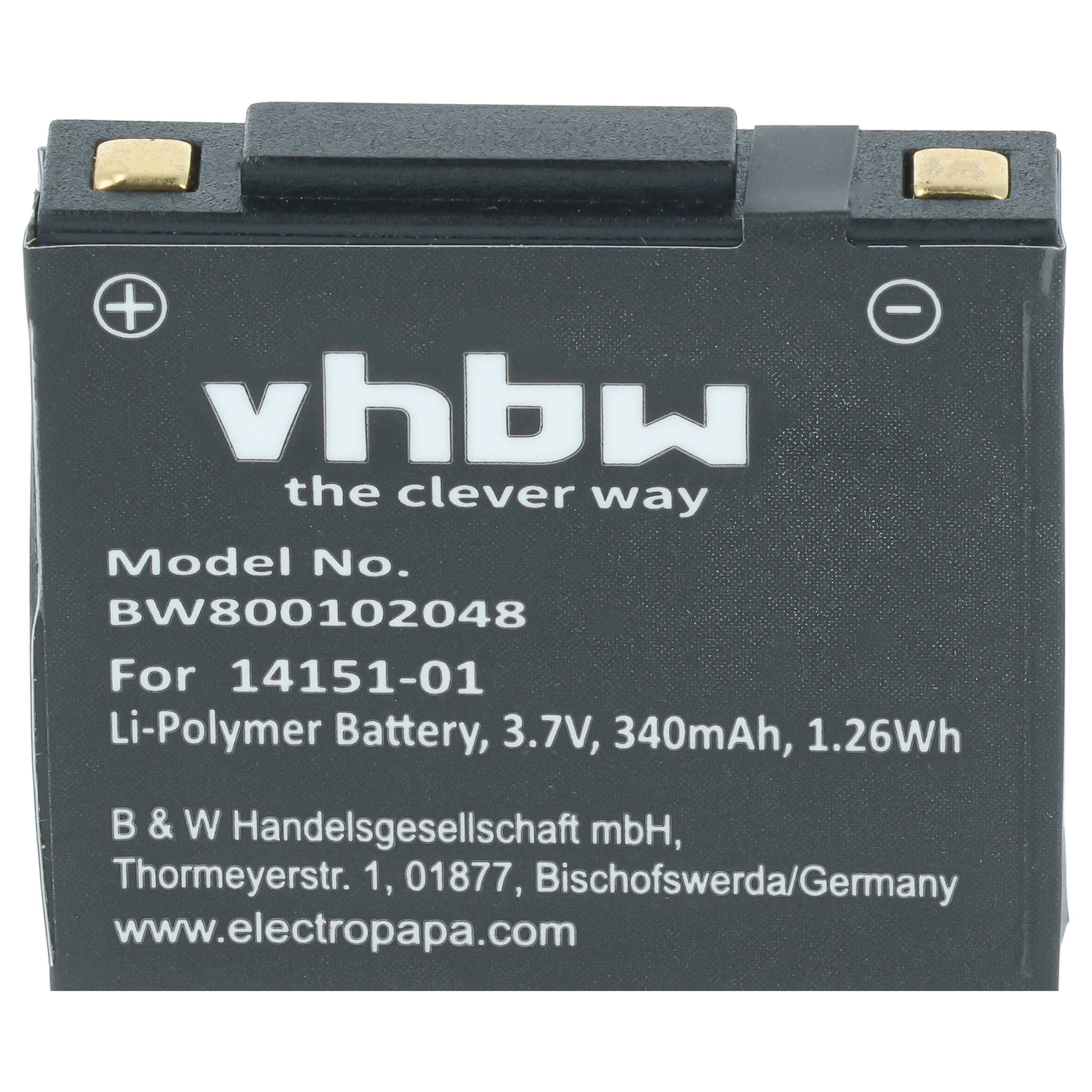 vhbw 2x Akku kompatibel mit GN Netcom Jabra GN9125 Flex | GN9125 Micro, GN9125 Mini Wireless Headset Kopfhörer (340 mAh-3