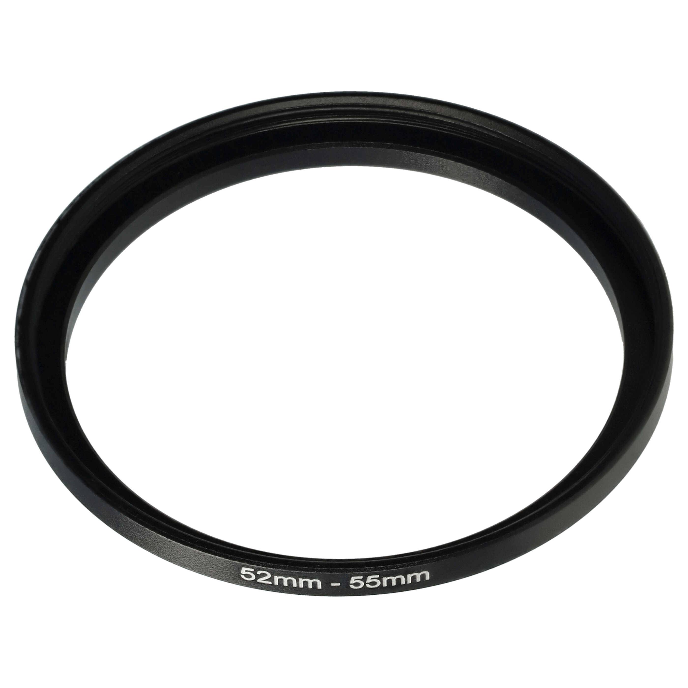 vhbw Step-Up-Ring Adapter von 52 mm auf 55 mm für Kamera Objektiv | Filteradapter, Metall, Schwarz-0