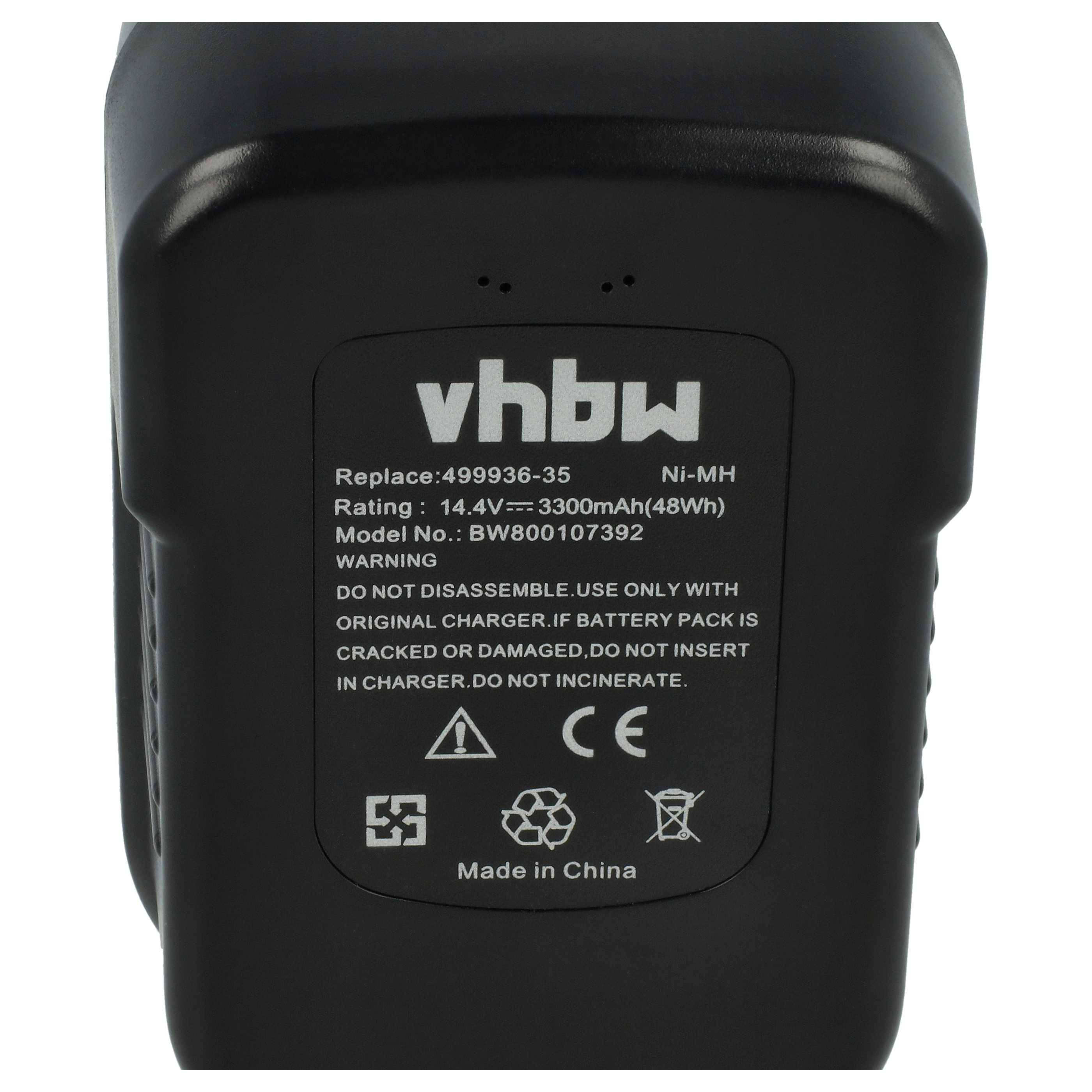 vhbw Akku kompatibel mit Black & Decker KC2002FK | SX4000, RD1441K, R143F2 Radio, RD1440K, NM14, PS142K Werkzeug (3300-5