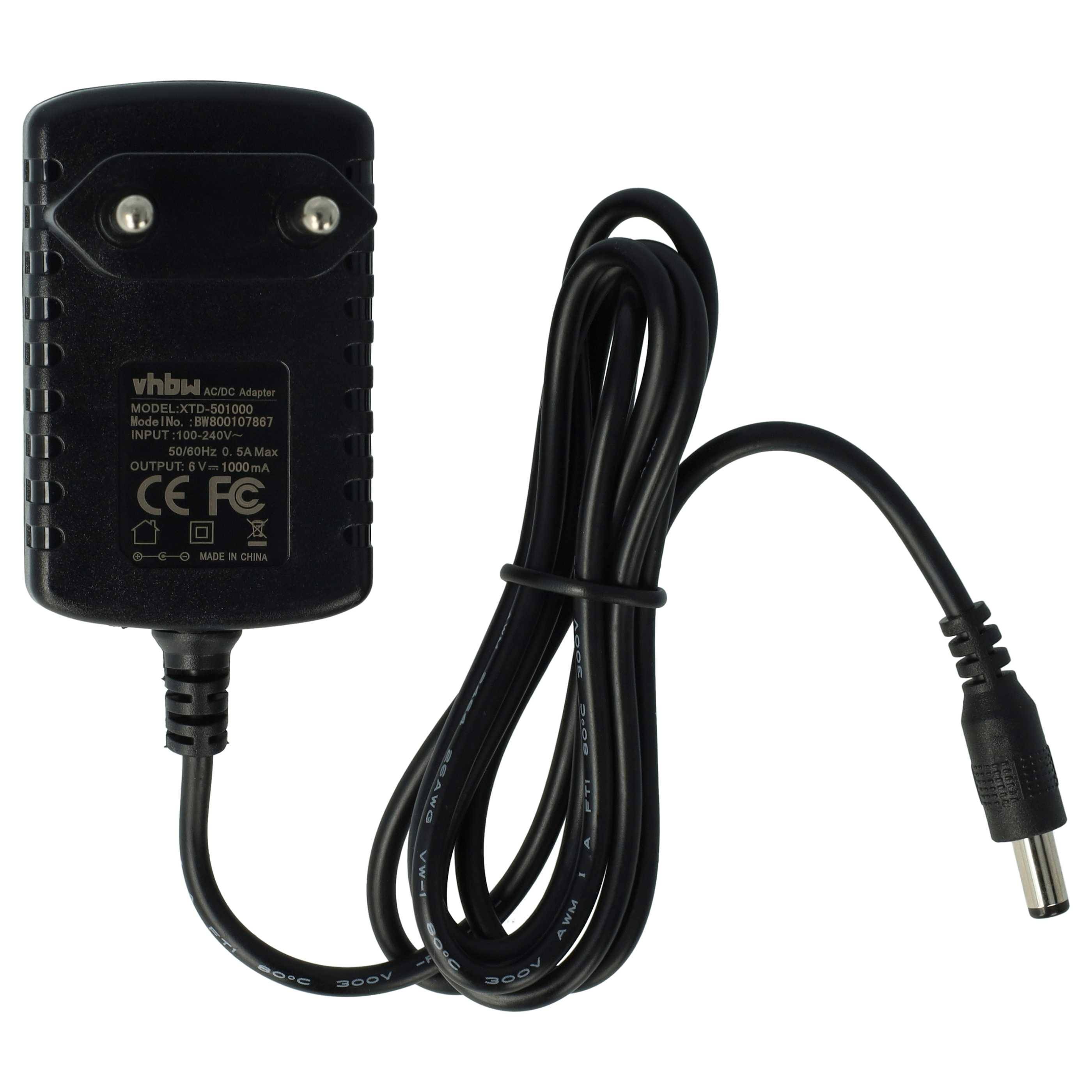 vhbw Netzteil kompatibel mit Uebe Visomat OZ10 | OZ100, OZ20 Blutdruckmessgerät - 110cm - Ersatz für Uebe PZN-03558547-1