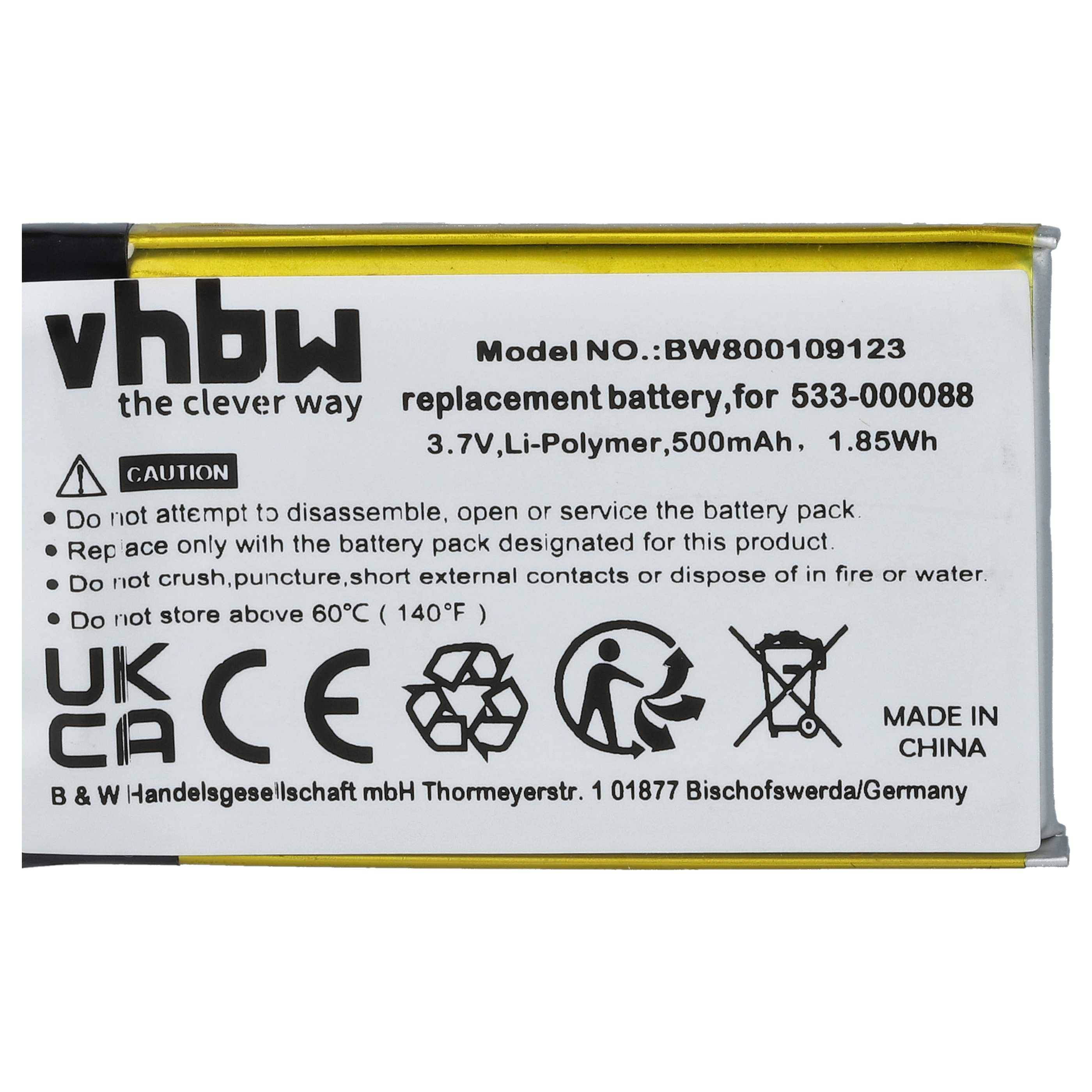 vhbw Akku kompatibel mit Logitech MX Master Wireless Touchpad (500 mAh, 3,7 V, Li-Polymer) - Mit schwarzem Stecker-4