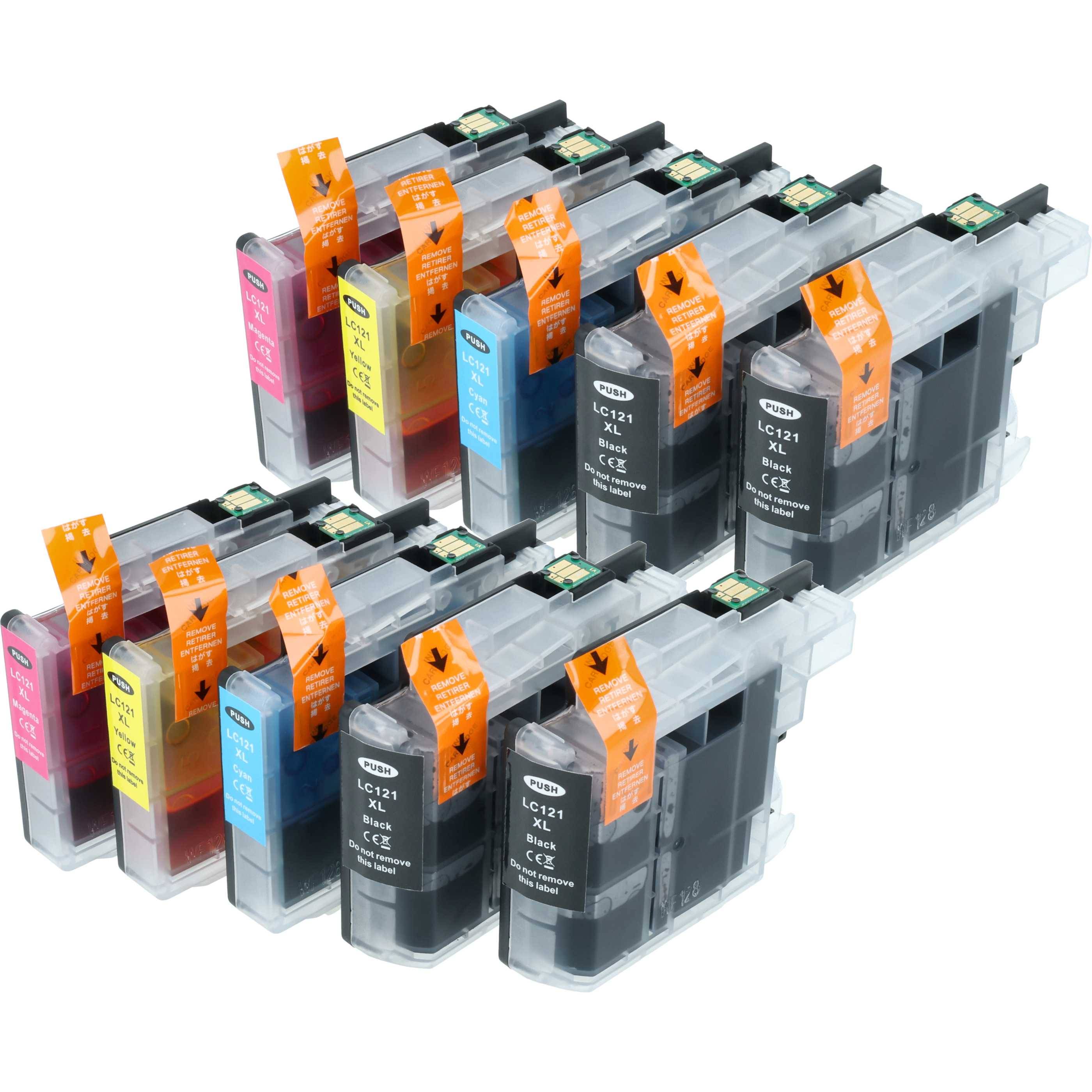 vhbw 10x Tintenpatronen kompatibel mit Brother 475 DW | 552 DW, 470 DW, 4710 DW, 6920 DW, 6720 DW, 650 DW, 6520 DW-0