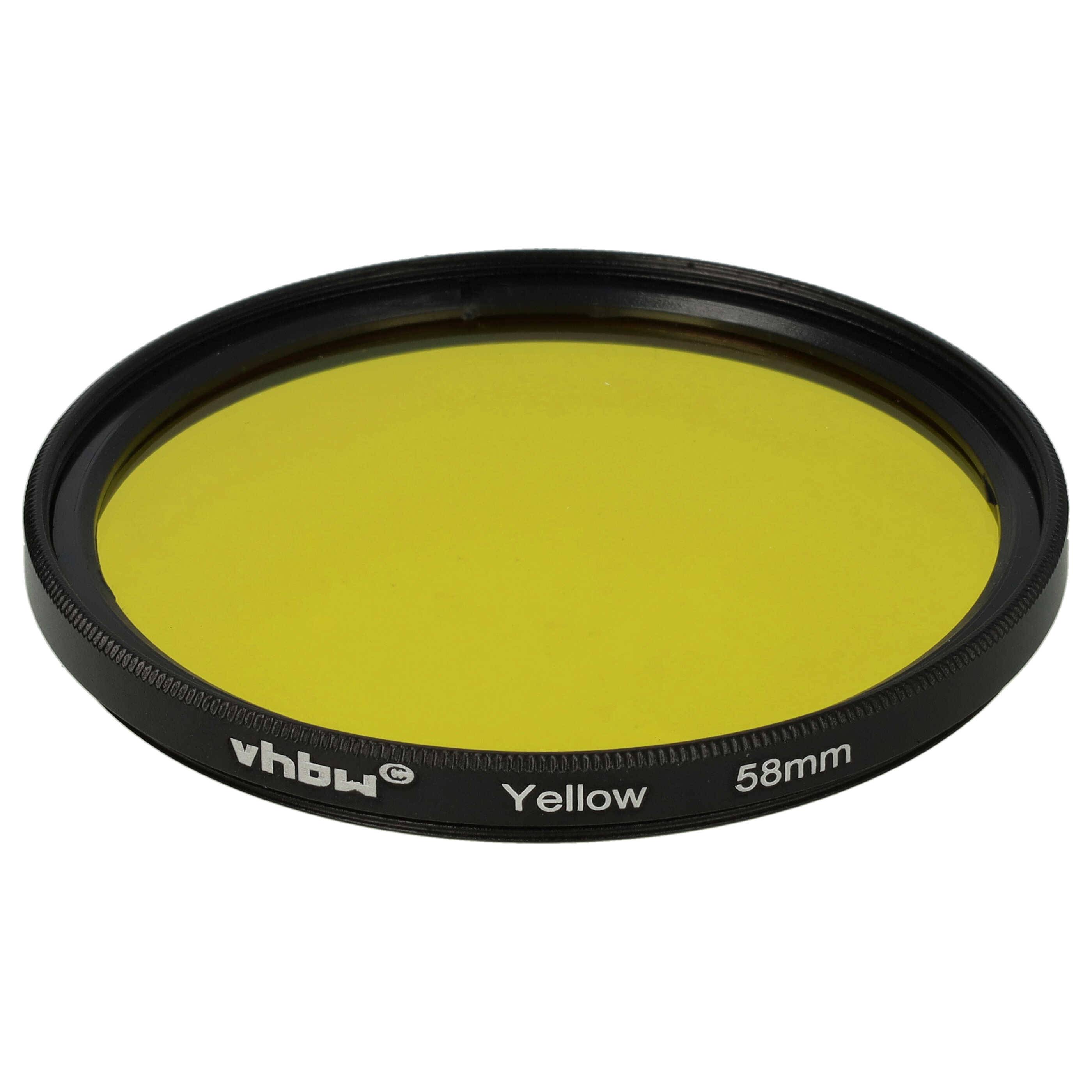 vhbw Universal Farbfilter gelb für Kamera Objektive mit 58mm Filtergewinde | Gelbfilter