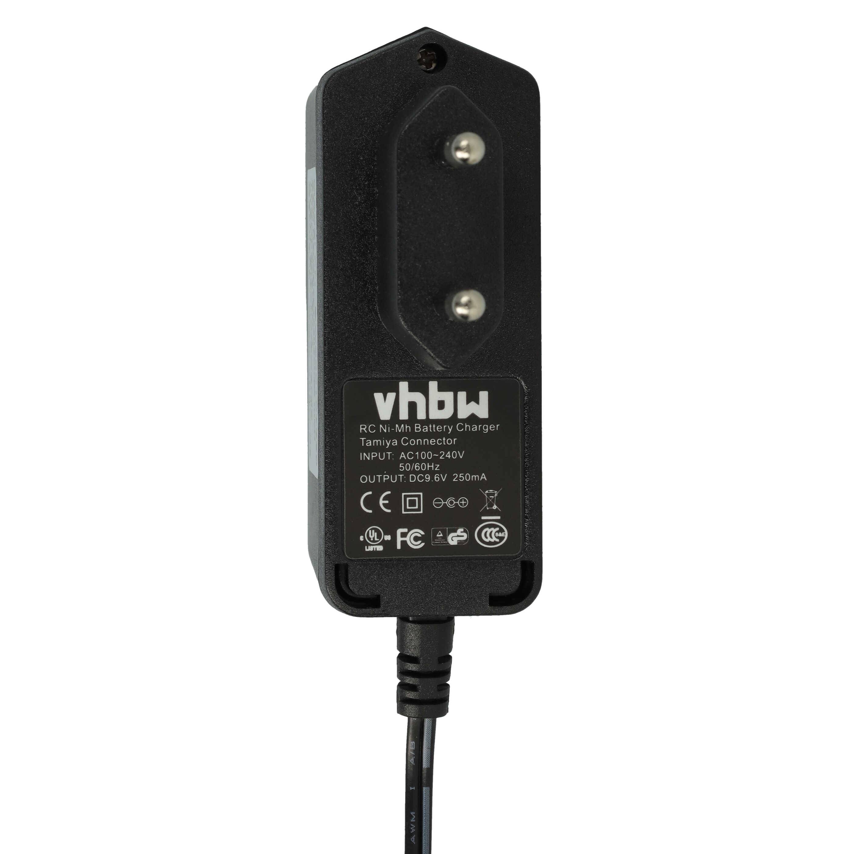 vhbw Ladegerät für NiMH RC-Akkus mit Tamiya Mini-Anschluss, RC-Modellbau Akkupacks - 200 cm / 9,6 V / 0,25 A-4