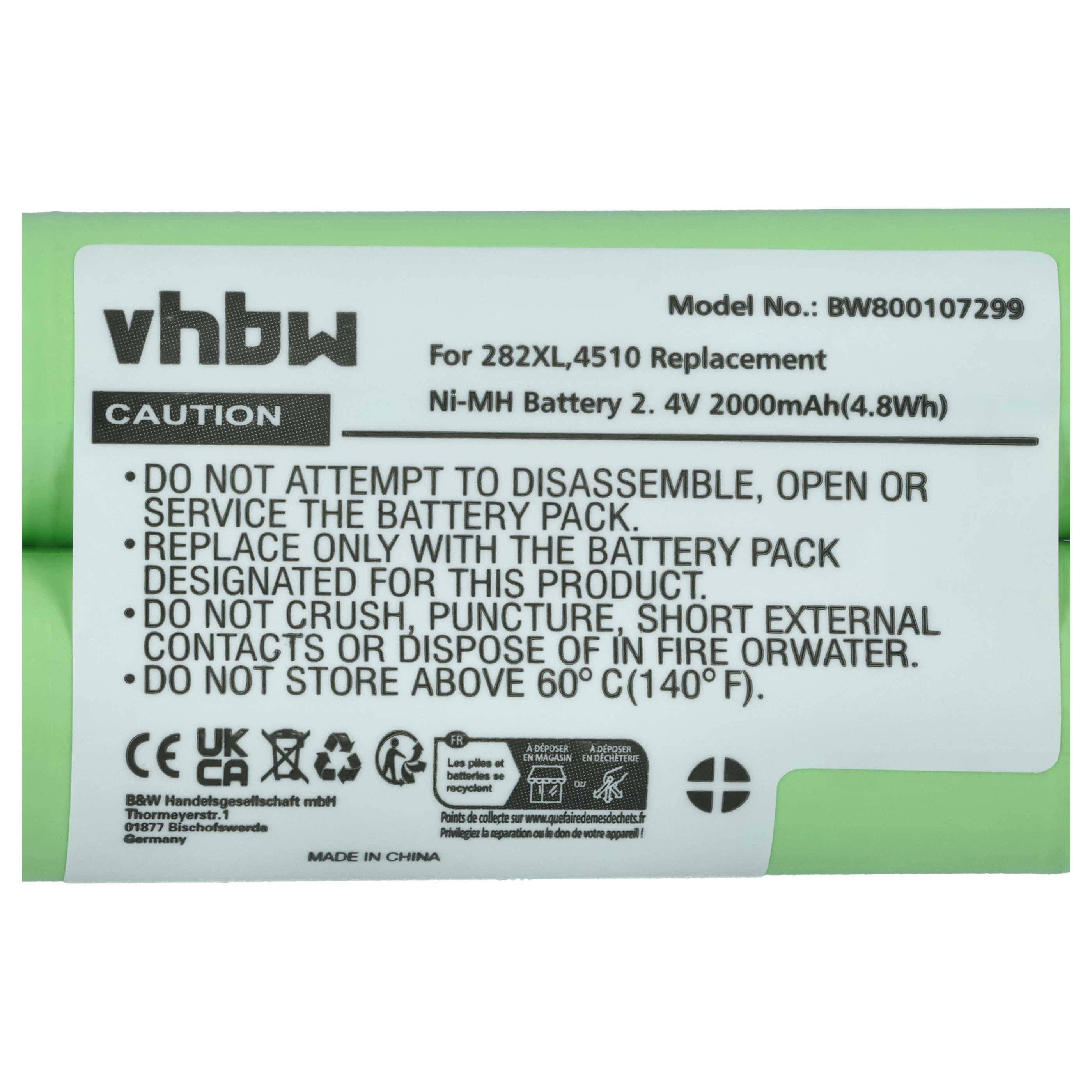 vhbw Akku kompatibel mit Remington WER8000 | XLR3000, XLR930 Rasierer Haarschneider (2000mAh, 2,4V, NiMH)-3