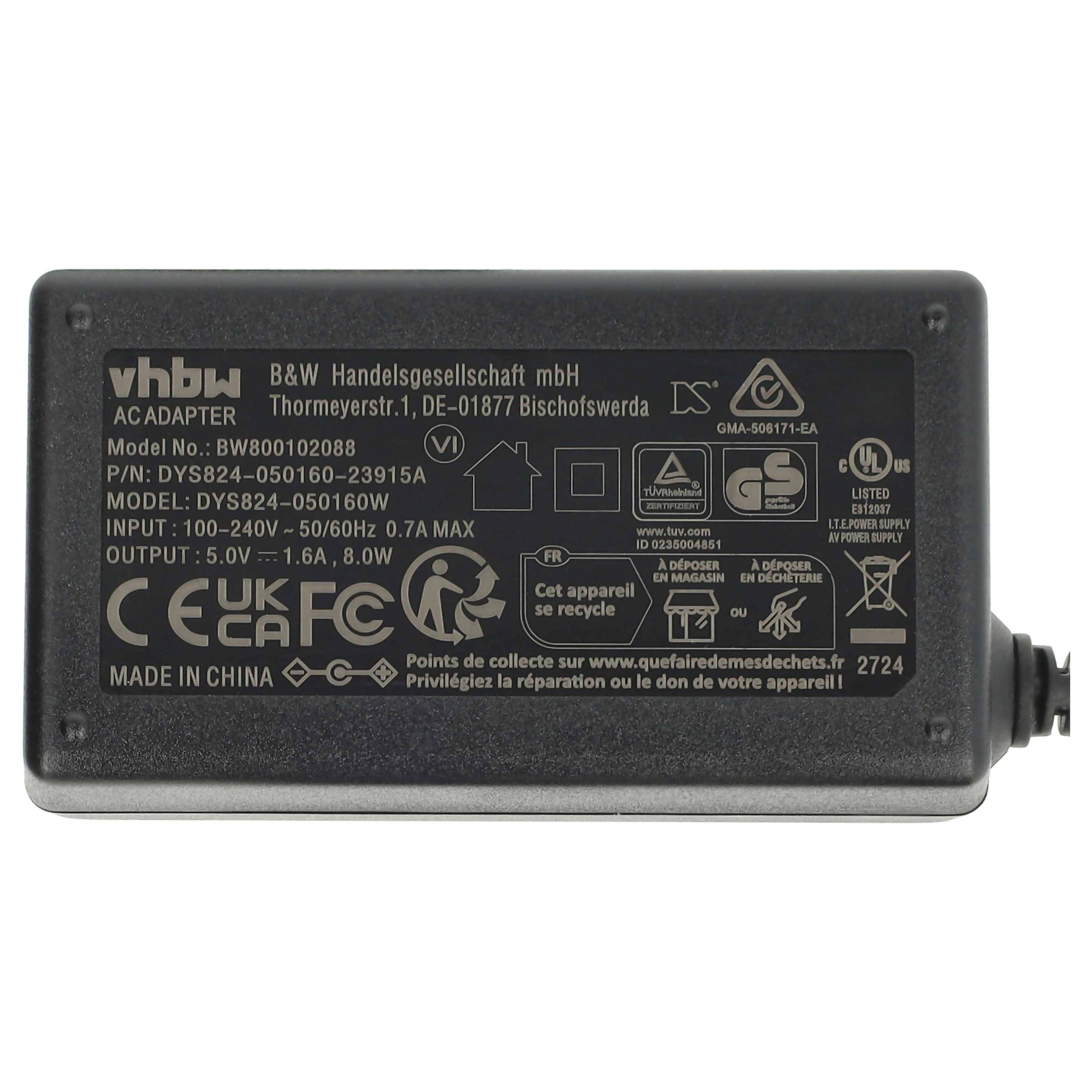 vhbw Netzteil kompatibel mit Panasonic HC-V700 | HC-V707, HDC-HS60K, HDC-HS60, HC-V500, HDC-HS60GK, HC-V100, HC-V10-1