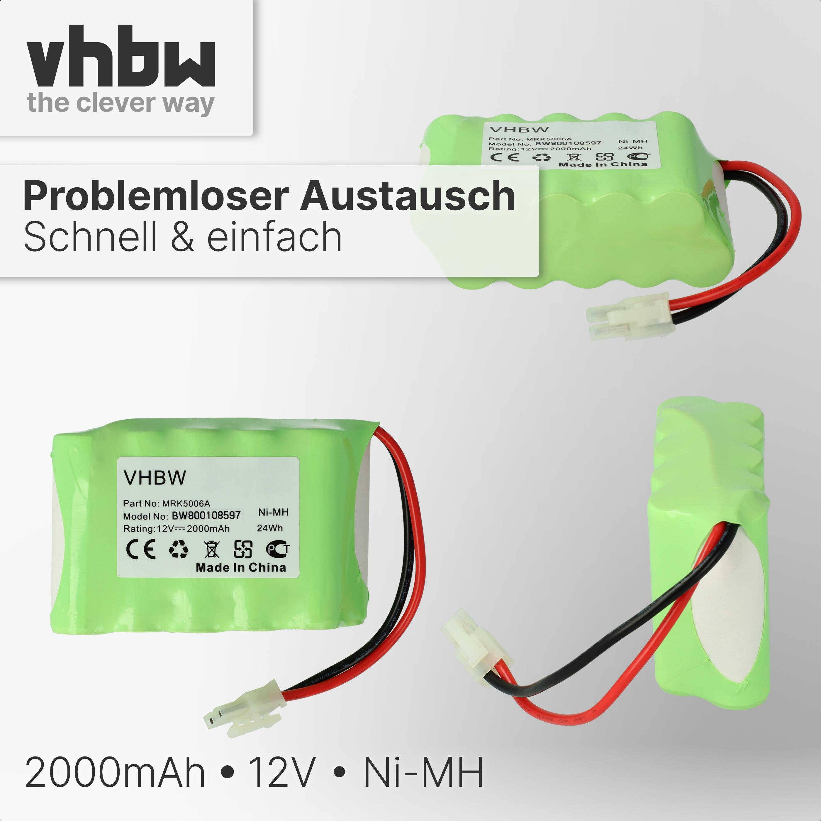 vhbw NiMH Akku kompatibel mit Robomow Premium RS612 | Signalgeber Rasenmäh-Roboter RS622, RS630 - für MRK5006A (2000mAh-4