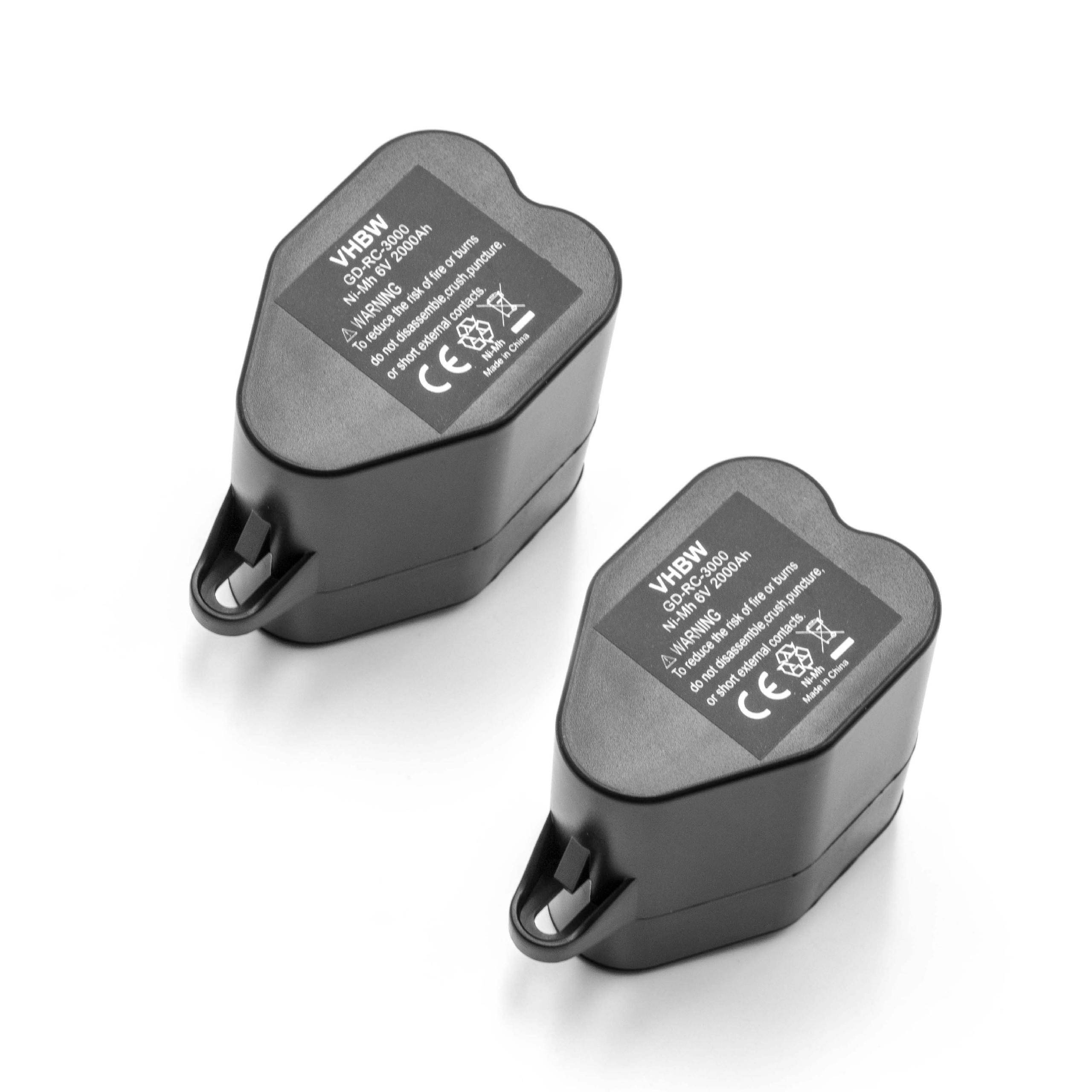 vhbw 2x Akku kompatibel mit Siemens VSR 8000 Sensor Cruiser | Home Cleaner Heimroboter (2000 mAh, 6 V, NiMH)