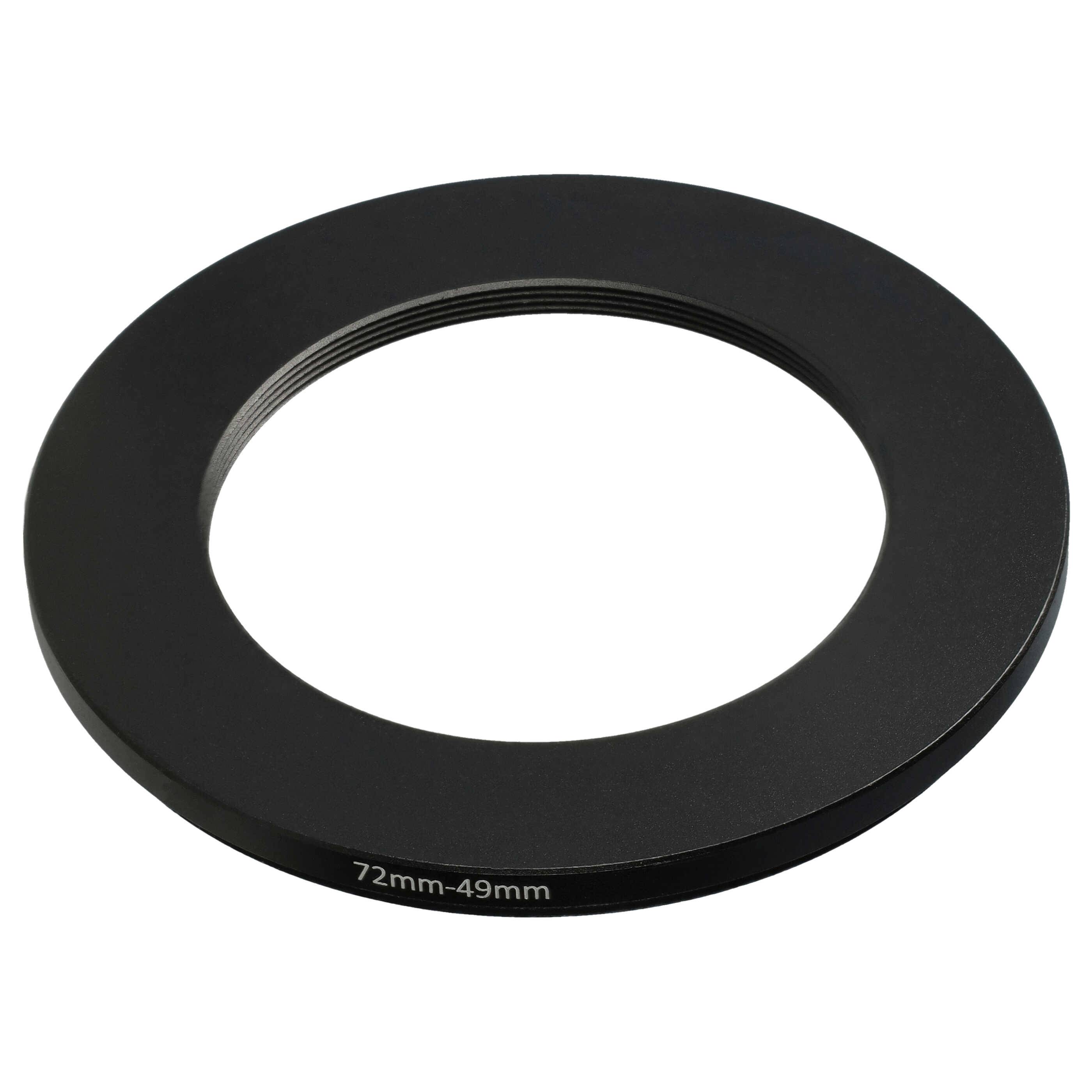 vhbw Step-Down-Ring Adapter von 72 mm auf 49 mm für Kamera Objektiv | Filteradapter, Metall, Schwarz-0