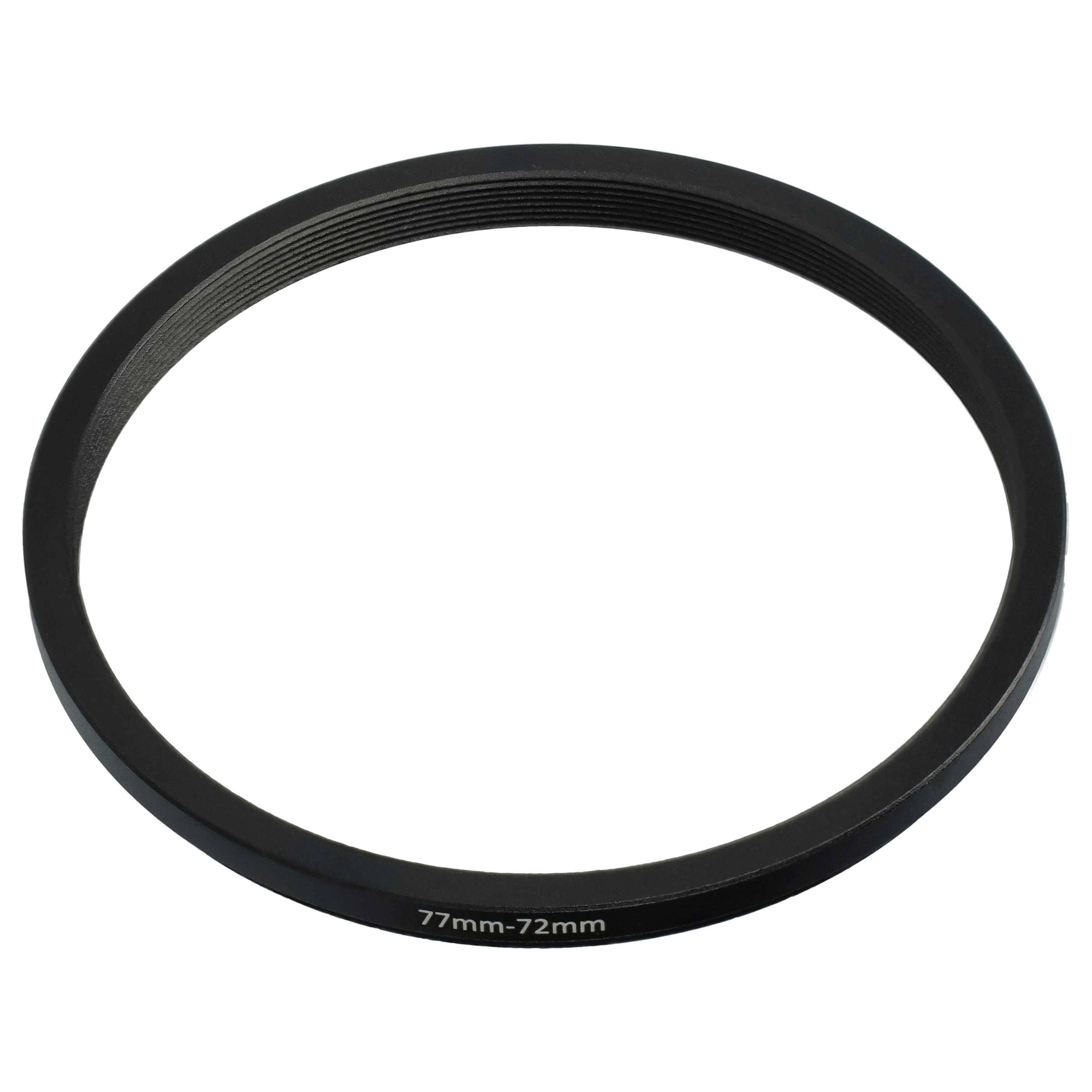 vhbw Step-Down-Ring Adapter von 77 mm auf 72 mm für Kamera Objektiv | Filteradapter, Metall Schwarz-0
